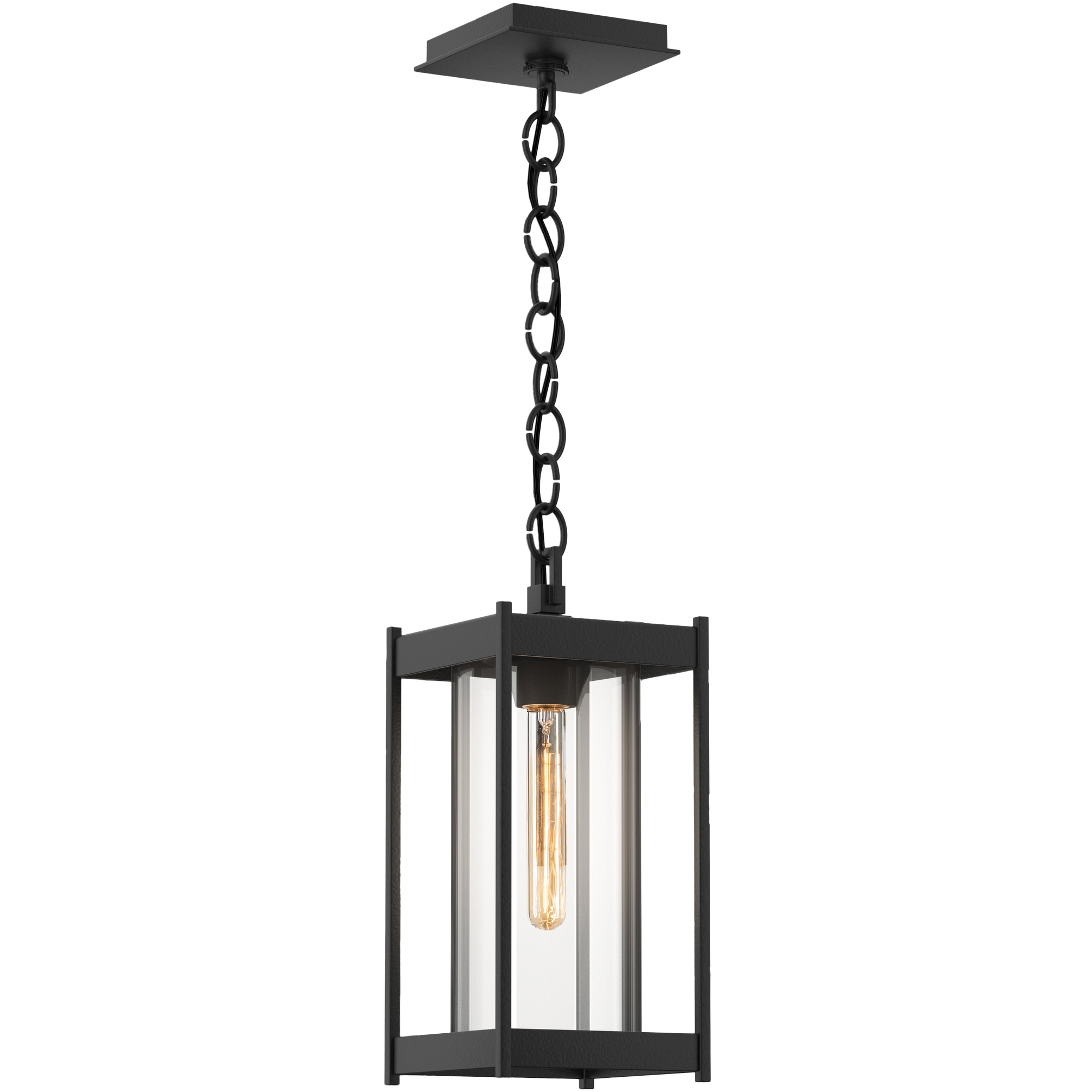 Cela 1 Light 6.2 inch Coastal Black Outdoor Lantern in Clear, Medium