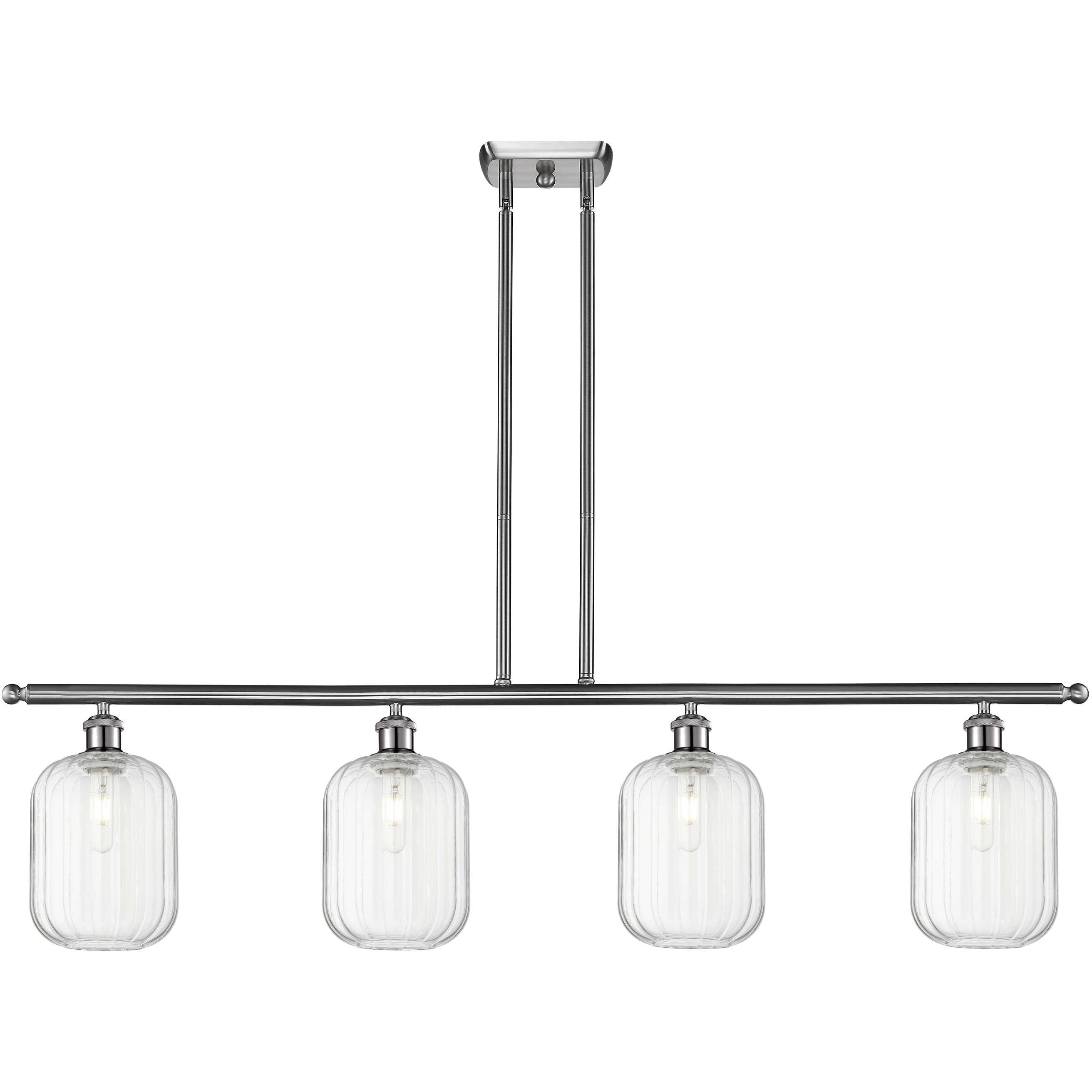 Ballston Preston Island Light Ceiling Light in Brushed Satin Nickel, Clear