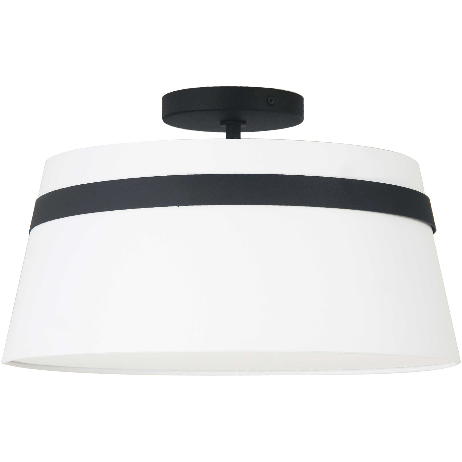 Symphony 3 Light 15 inch Matte Black with White Semi-Flush Mount Ceiling Light