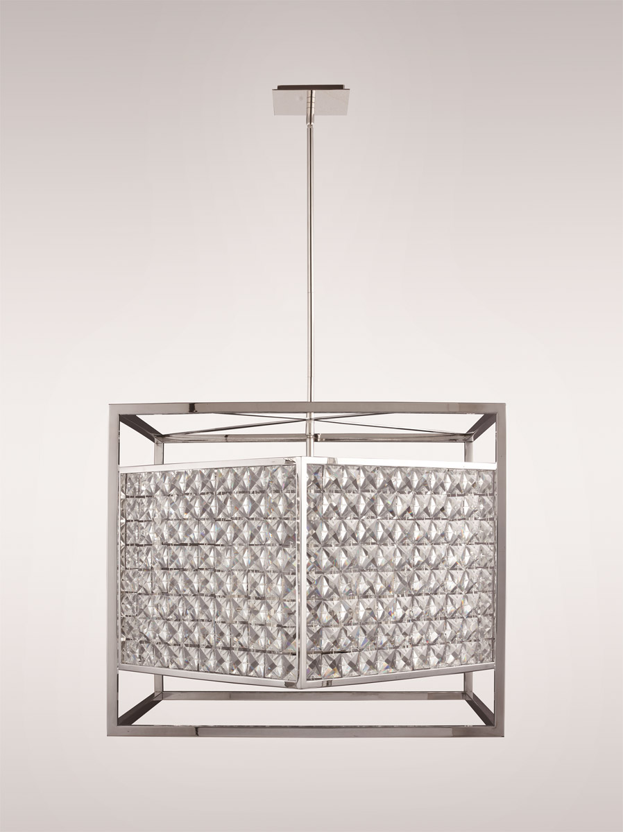 Struttura 8 Light 23.25 inch Stainless Steel Chandelier Ceiling Light