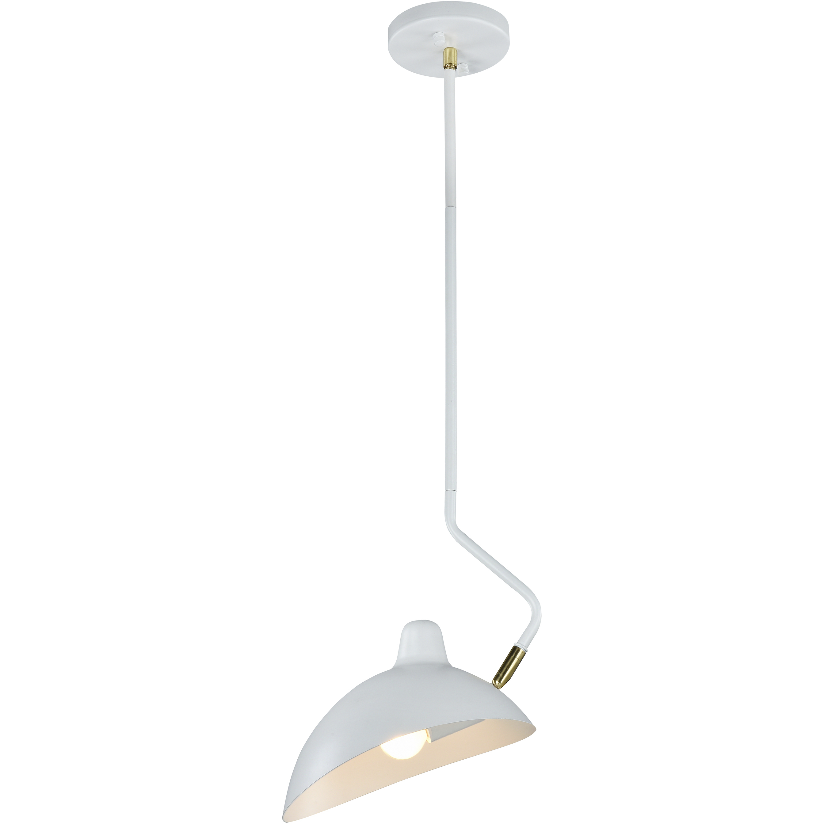 Droid 1 Light 9.25 inch White and Brushed Gold Pendant Ceiling Light