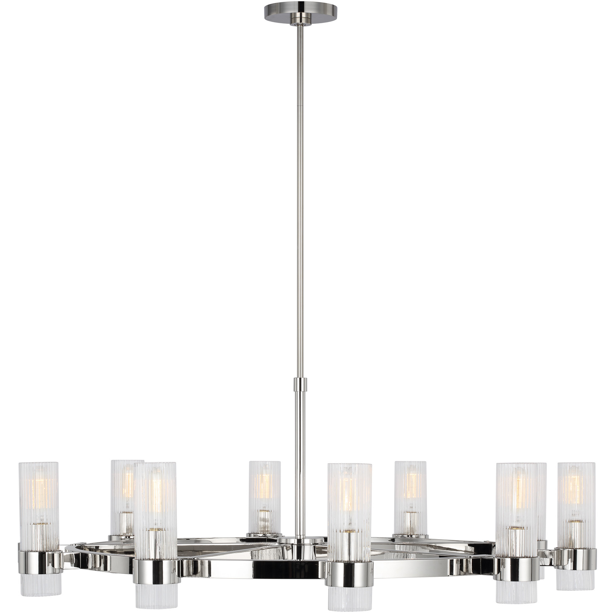 C&M by Chapman & Myers Geneva 8 Light 42 inch Polished Nickel Chandelier Ceiling Light