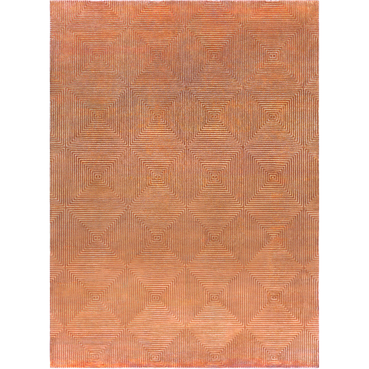 Luminous 72 X 48 inch Burnt Orange, Camel Rug