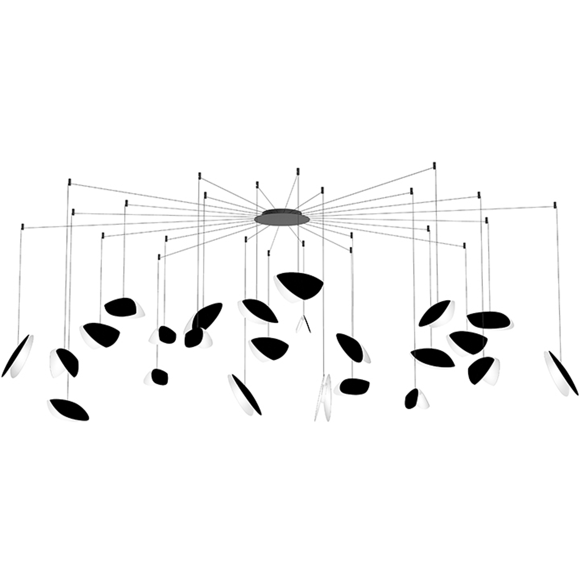 Papillons LED 36 inch Satin Black Pendant Ceiling Light