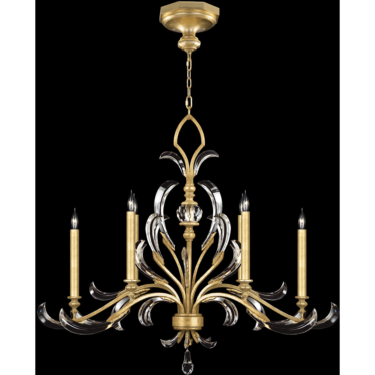 Beveled Arcs 6 Light 44 inch Gold Chandelier Ceiling Light