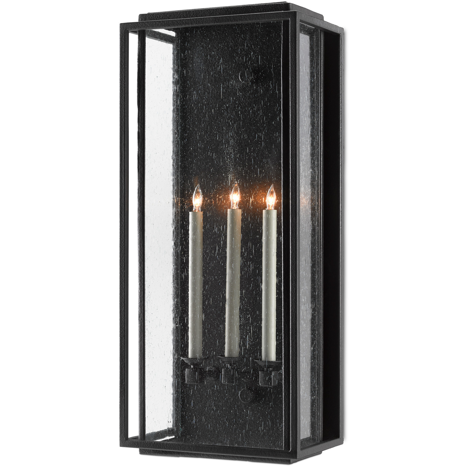 Wright 3 Light 32.5 inch Midnight Black Outdoor Wall Sconce, Large