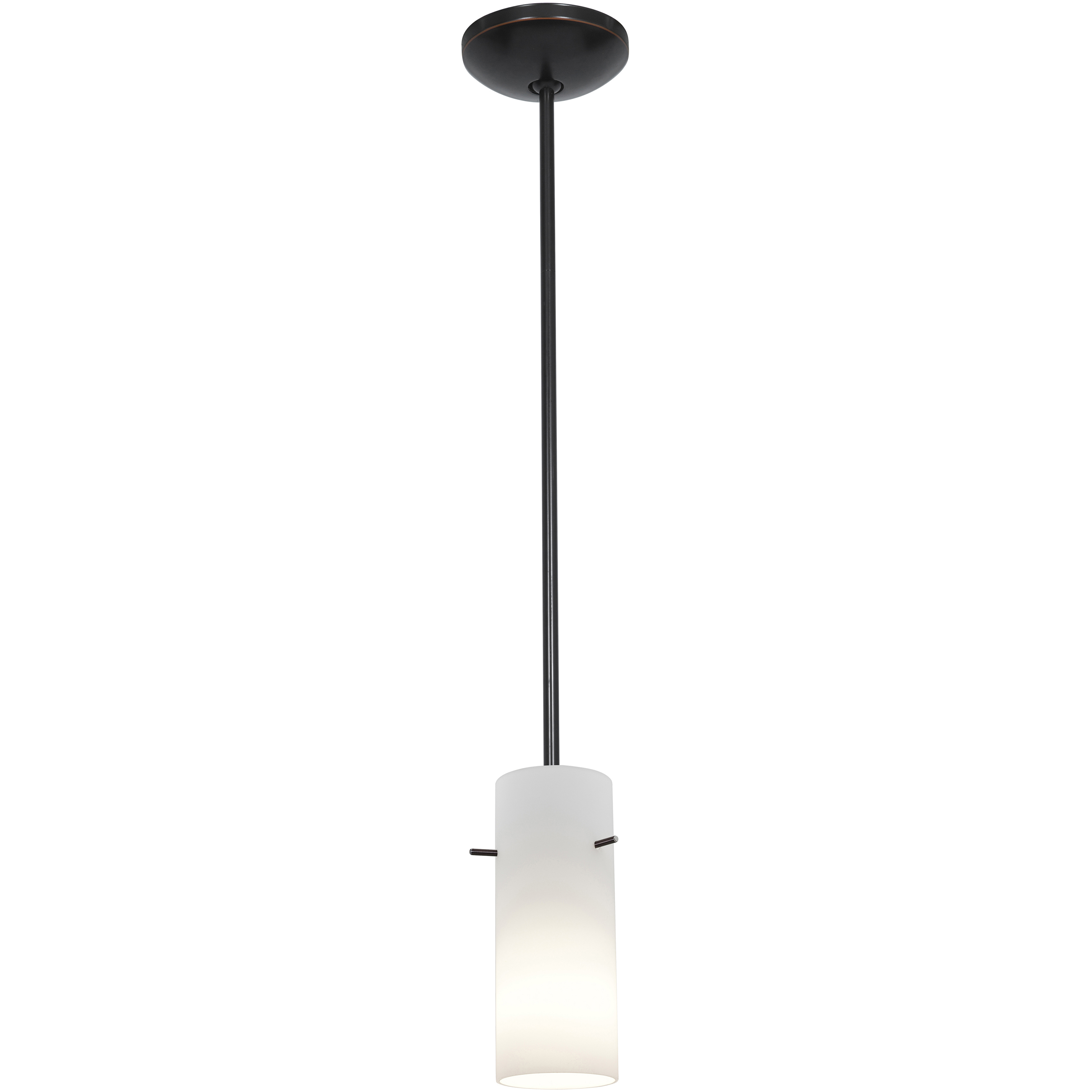 Cylinder LED 4 inch Oil Rubbed Bronze Pendant Ceiling Light in Opal