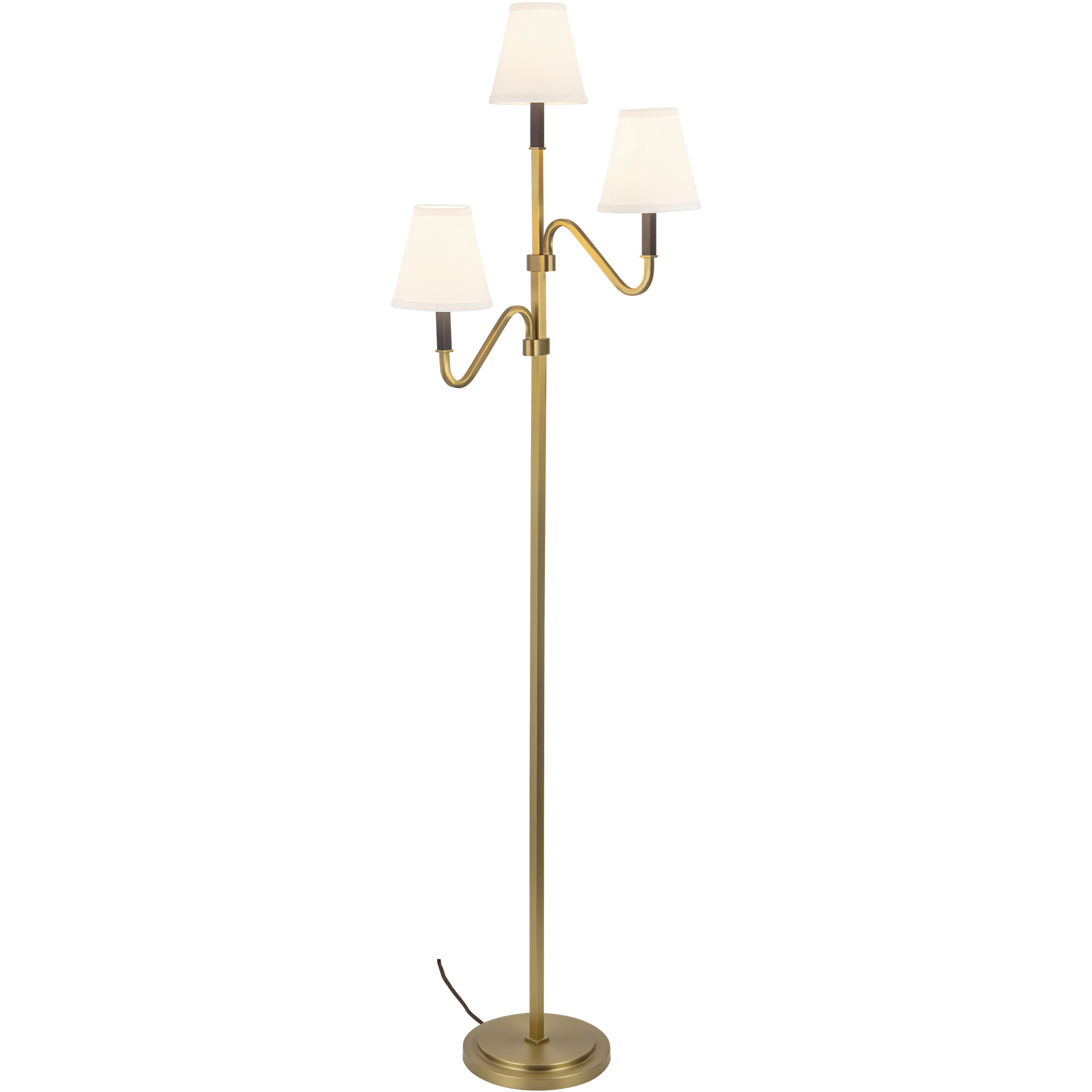 Alora Mood Sloan 68.13 inch 60 watt Brushed Gold and White Linen Floor Lamp Portable Light