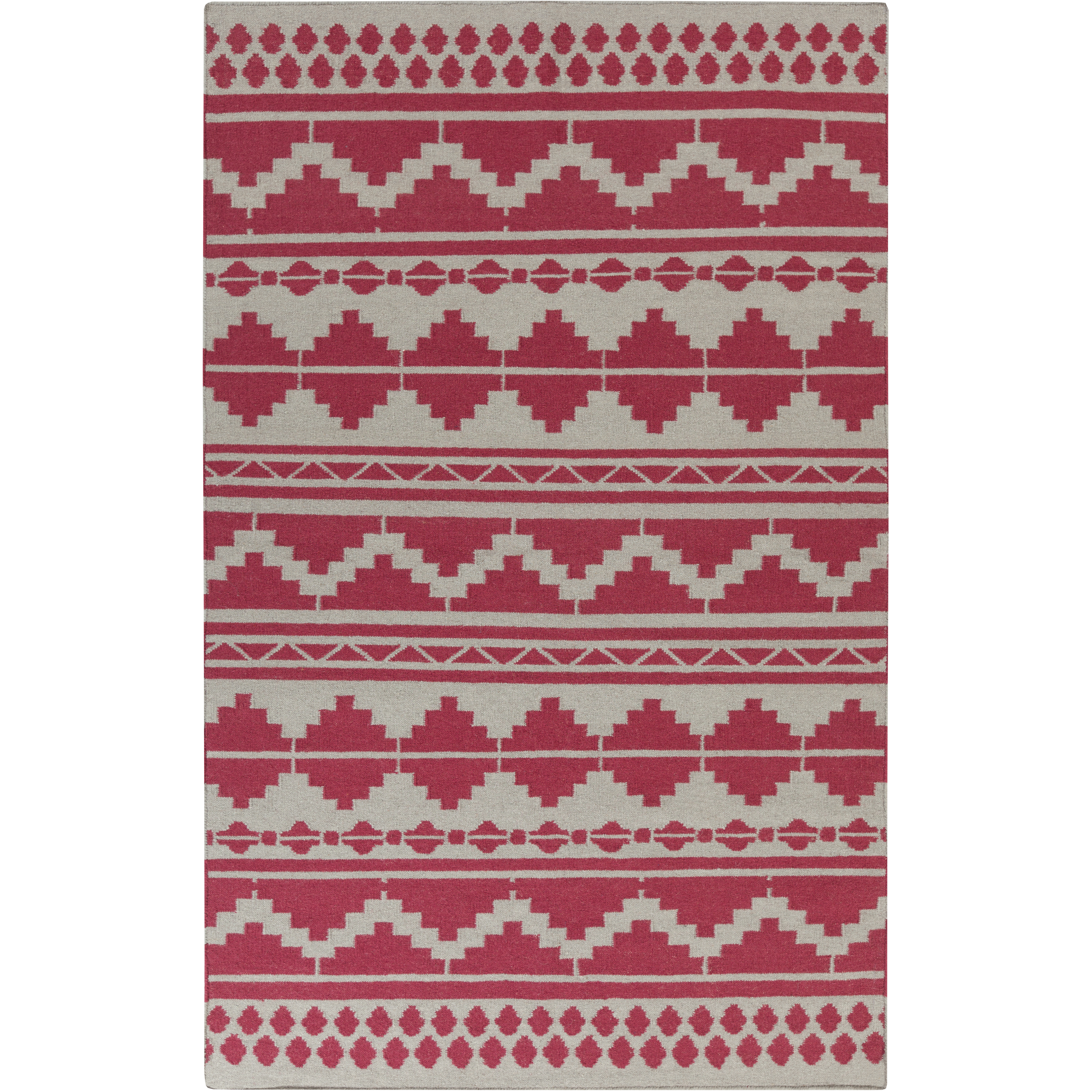 Frontier 66 X 42 inch Dark Red, Medium Gray Rug