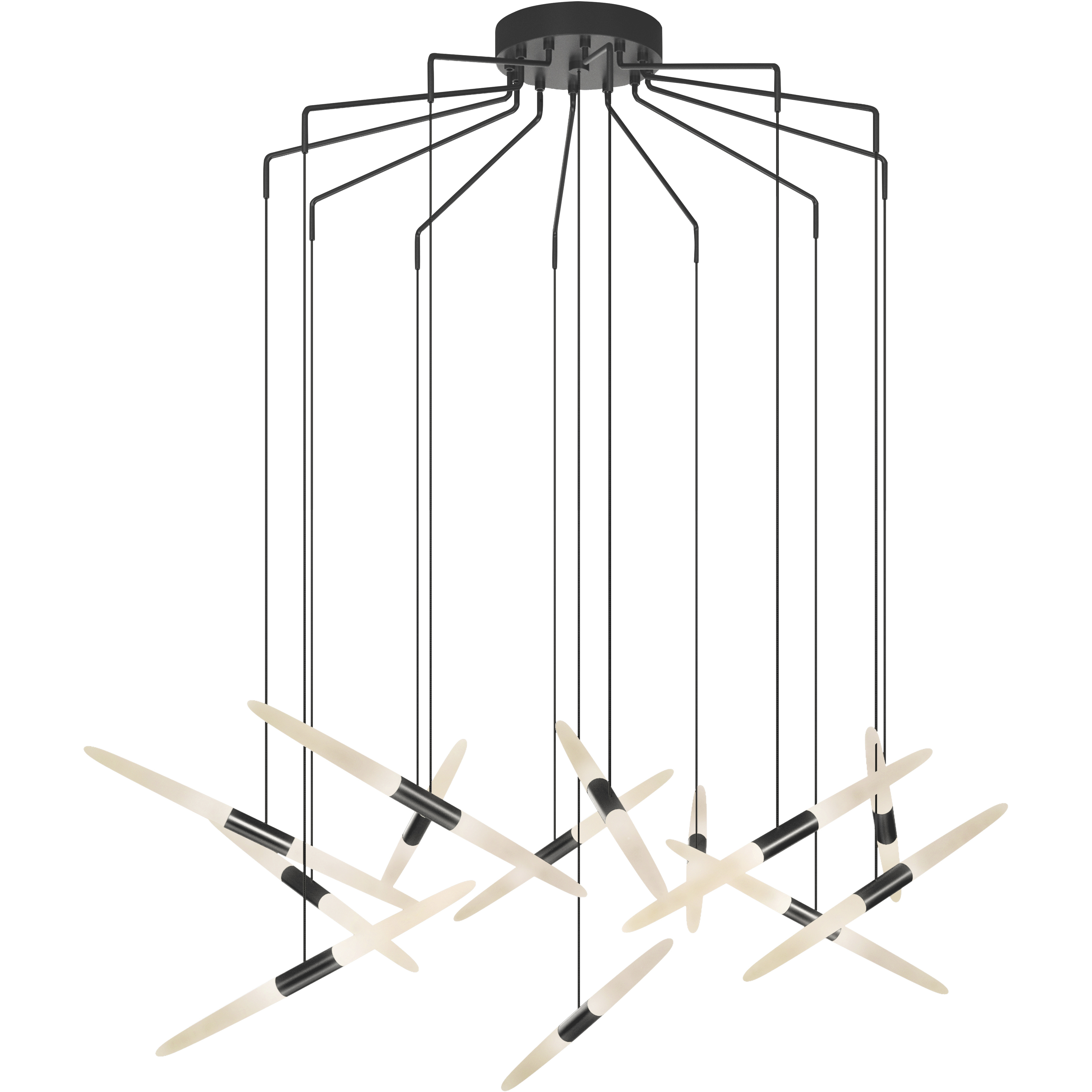 Ballet LED 27.25 inch Satin Black Chandelier Ceiling Light in Standard Suspension
