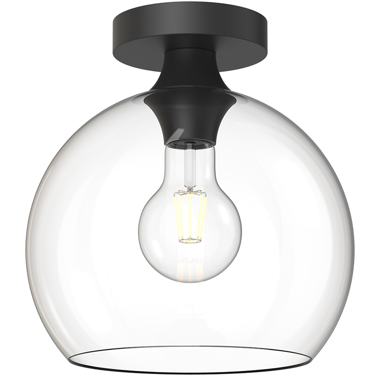 Alora Mood Castilla 1 Light 9.88 inch Matte Black Flush Mount Ceiling Light in Clear Glass