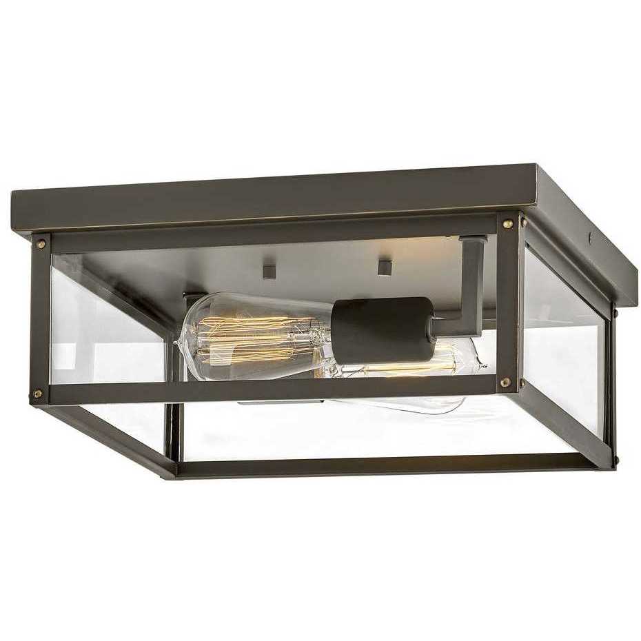 Beckham 2 Light 12 inch Oil Rubbed Bronze Outdoor Flush Mount