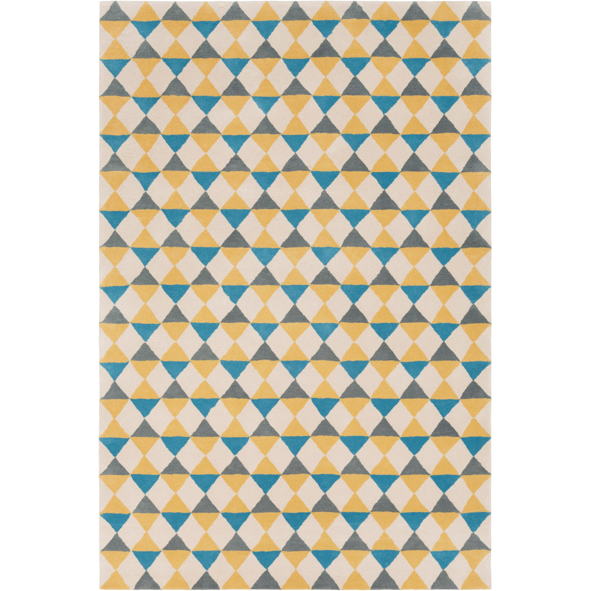 Lina 120 X 96 inch Yellow and Blue Area Rug, Wool