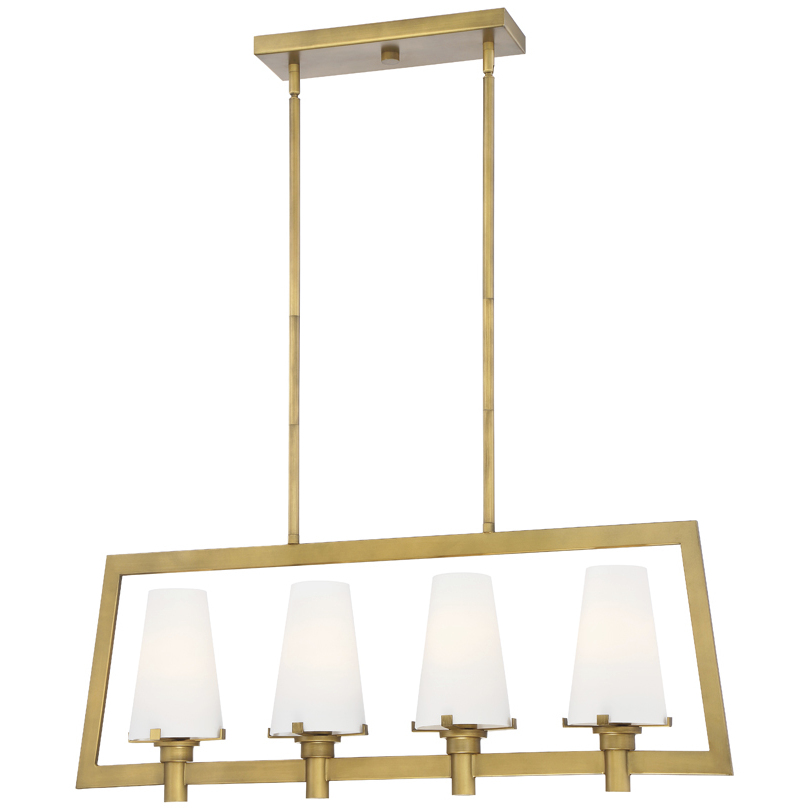 Hyde Park 4 Light 36 inch Vintage Gold Island Pendant Ceiling Light