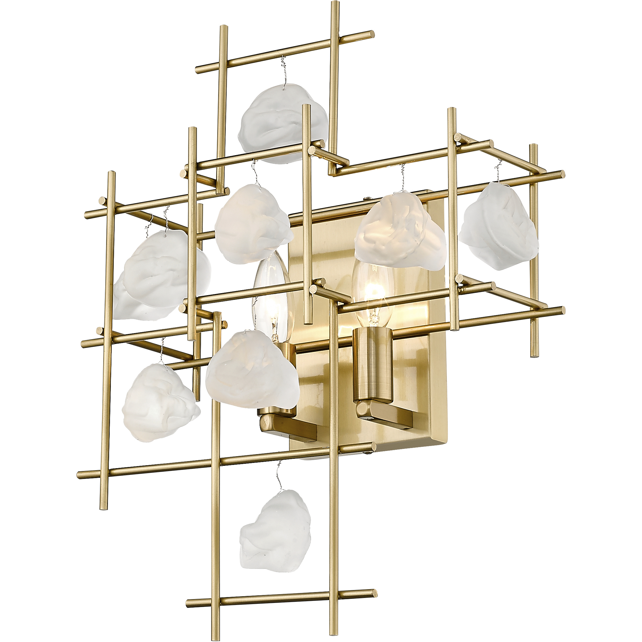 Garroway 2 Light 13.5 inch Aged Brass Wall Sconce Wall Light