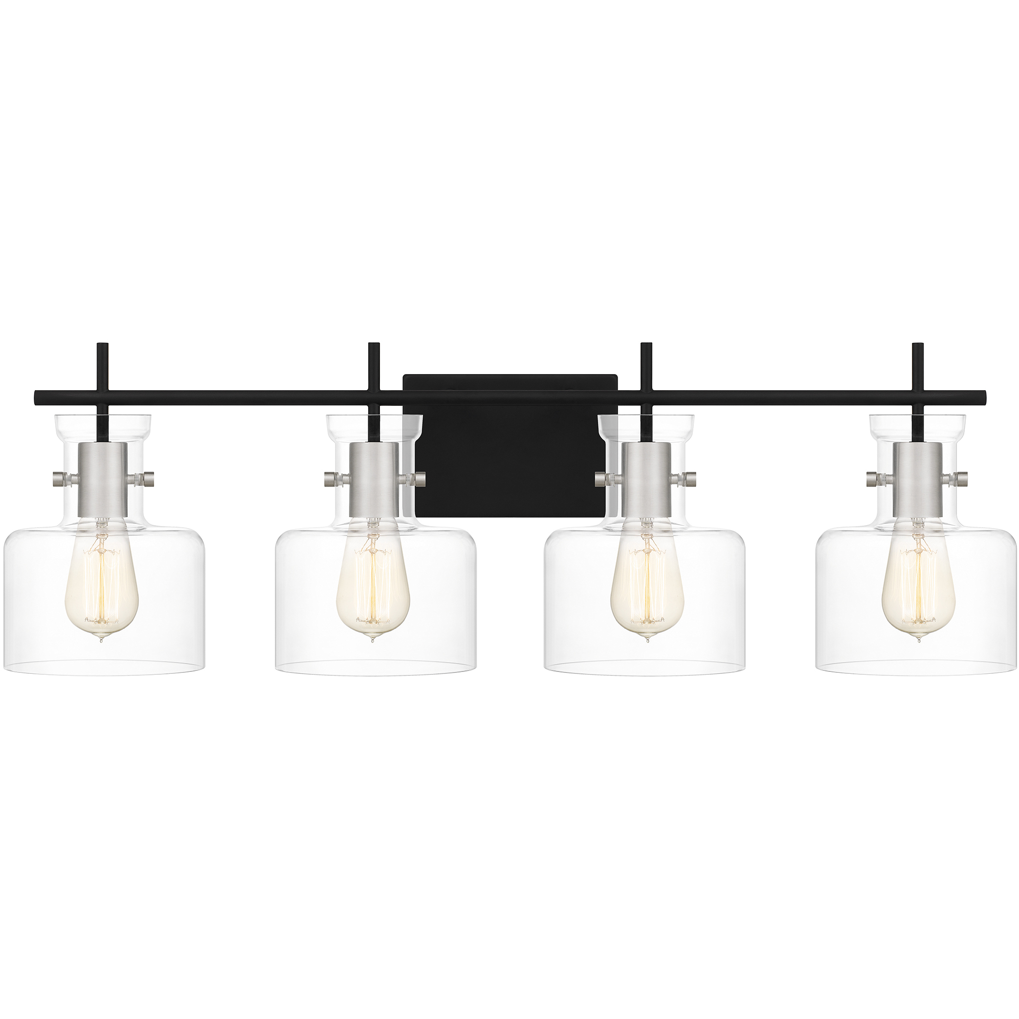 Pensbury 4 Light 32 inch Matte Black Bath Light Wall Light