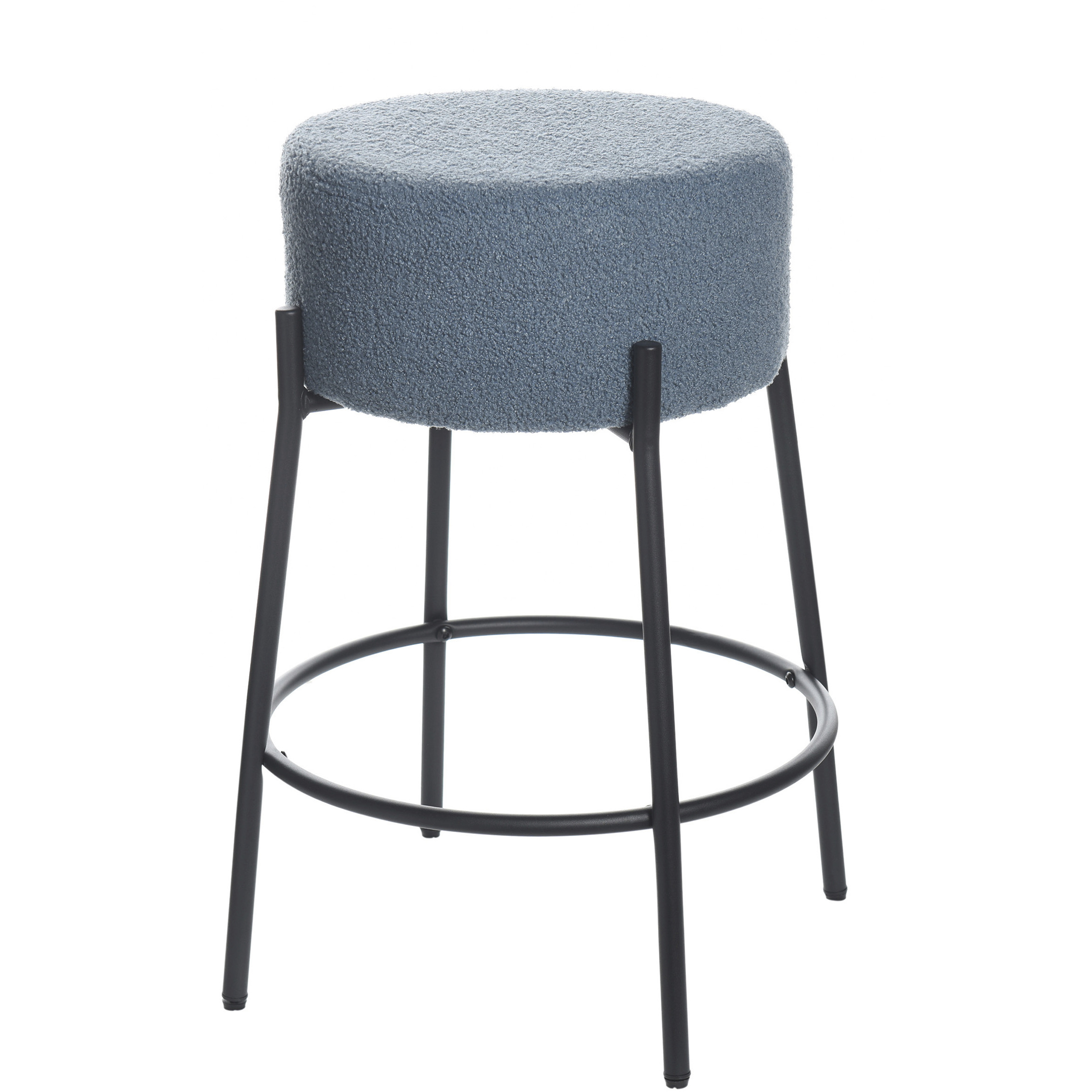 Soloist 26 inch Black and Sky Blue Counter Stool