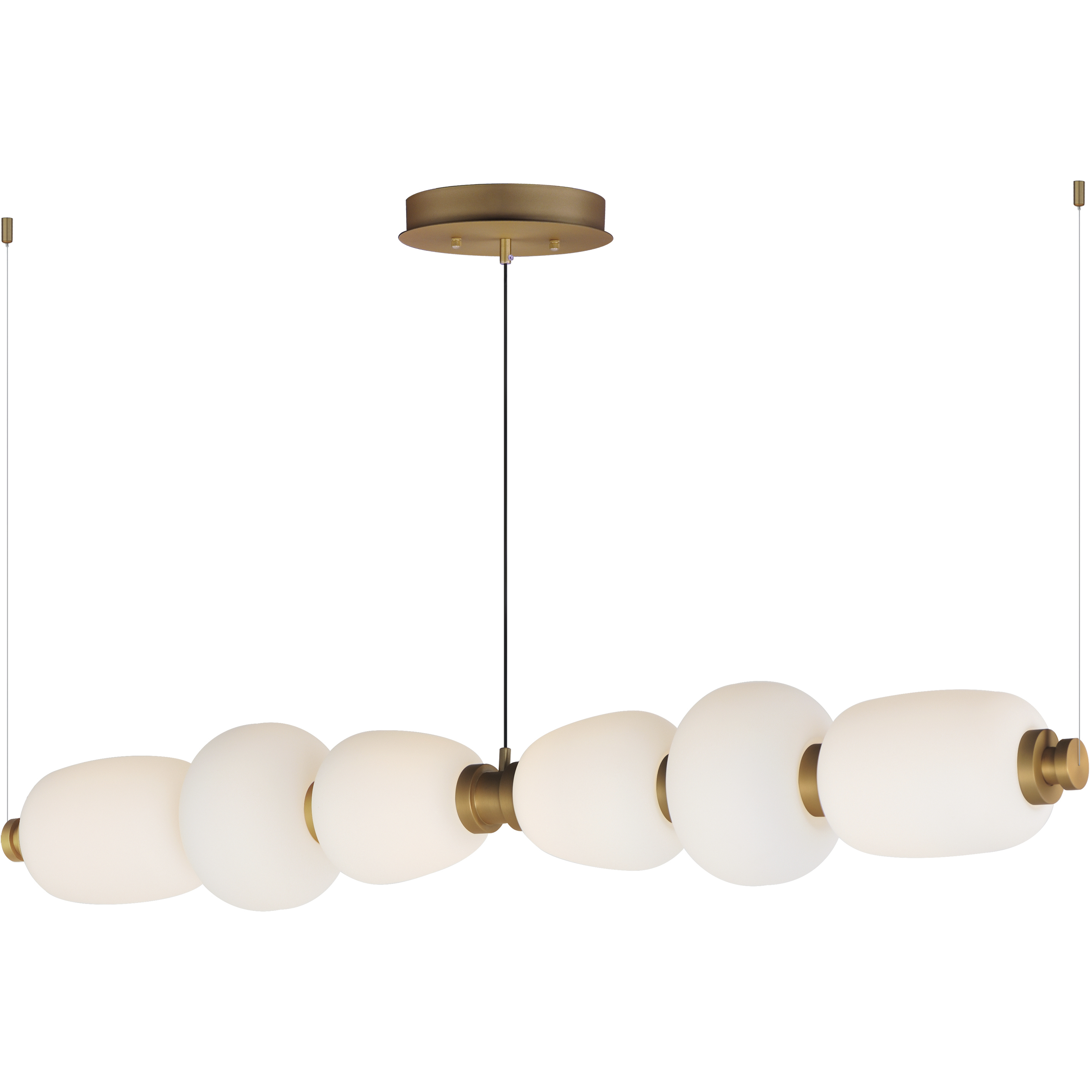 Soji LED 60 inch Black and Gold Linear Pendant Ceiling Light