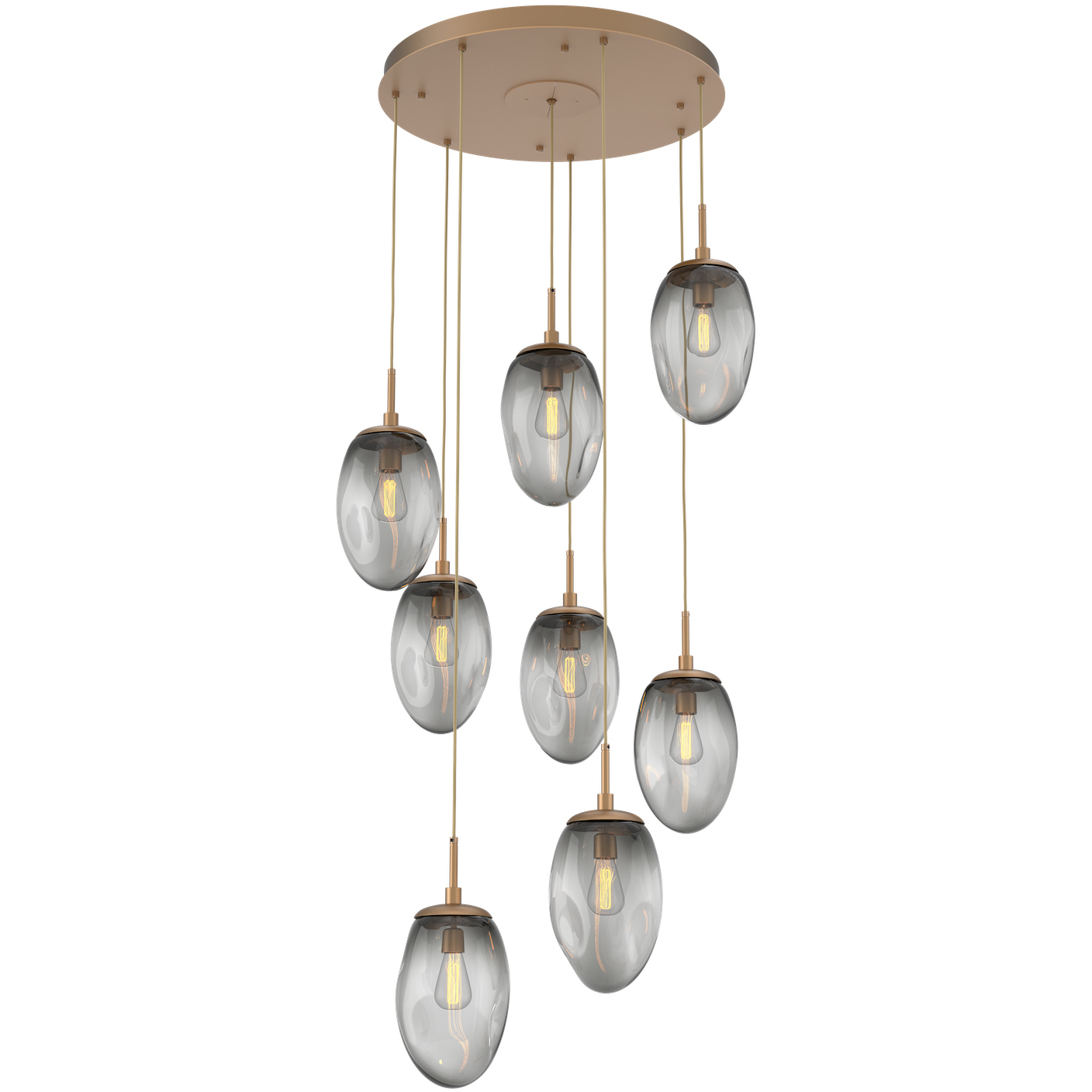 Meteo Incandescent 8 Light Novel Brass Chandelier Ceiling Light, Round Multi-Pendant