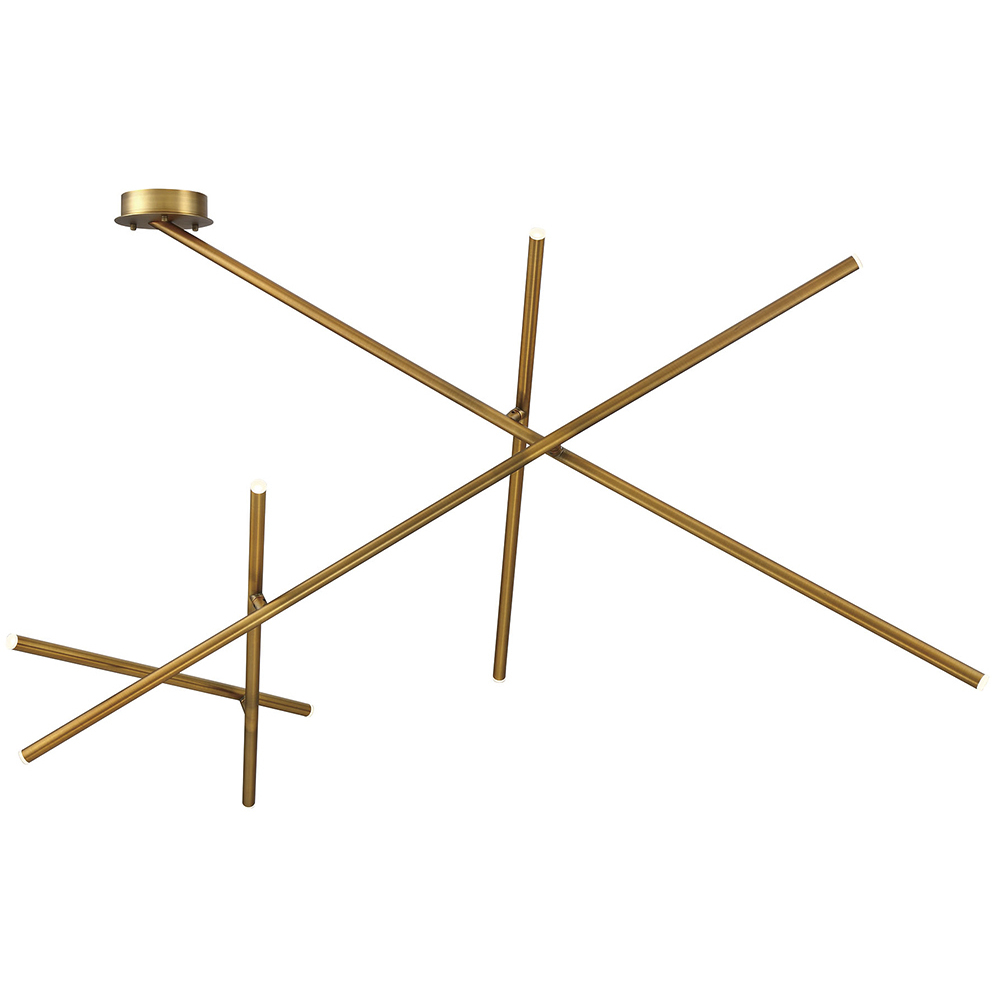 Crossroads LED 36 inch Antique Brass Flush Mount Ceiling Light