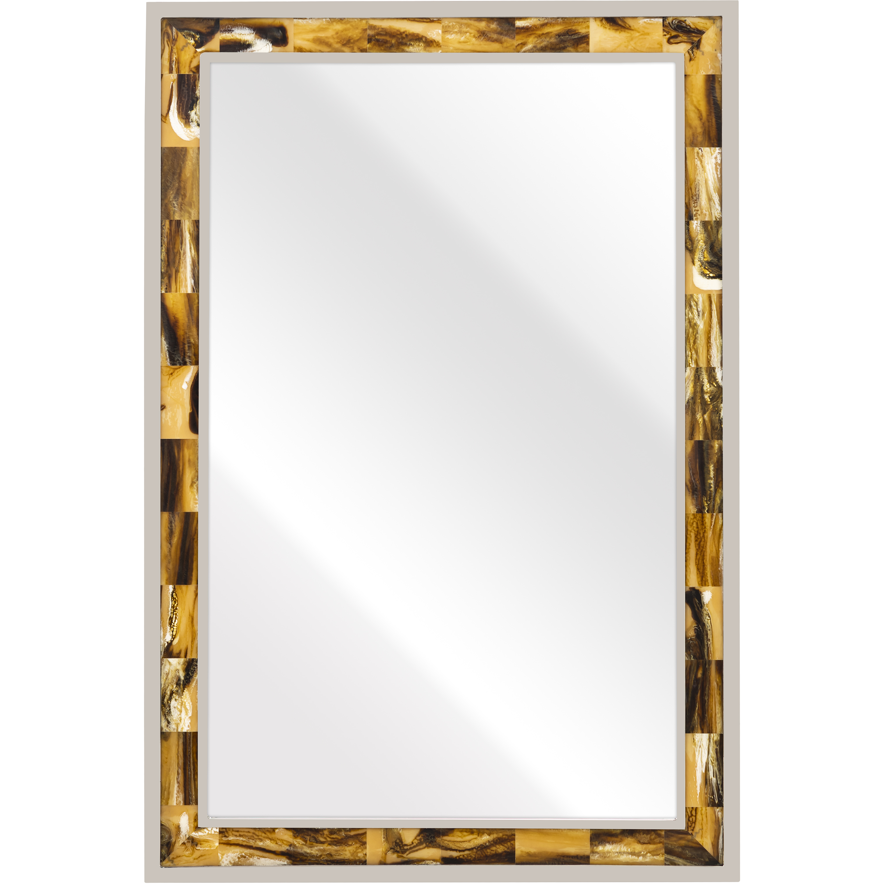 Juba 36 X 24 inch Horn with Polished Nickel and Mirror Wall Mirror