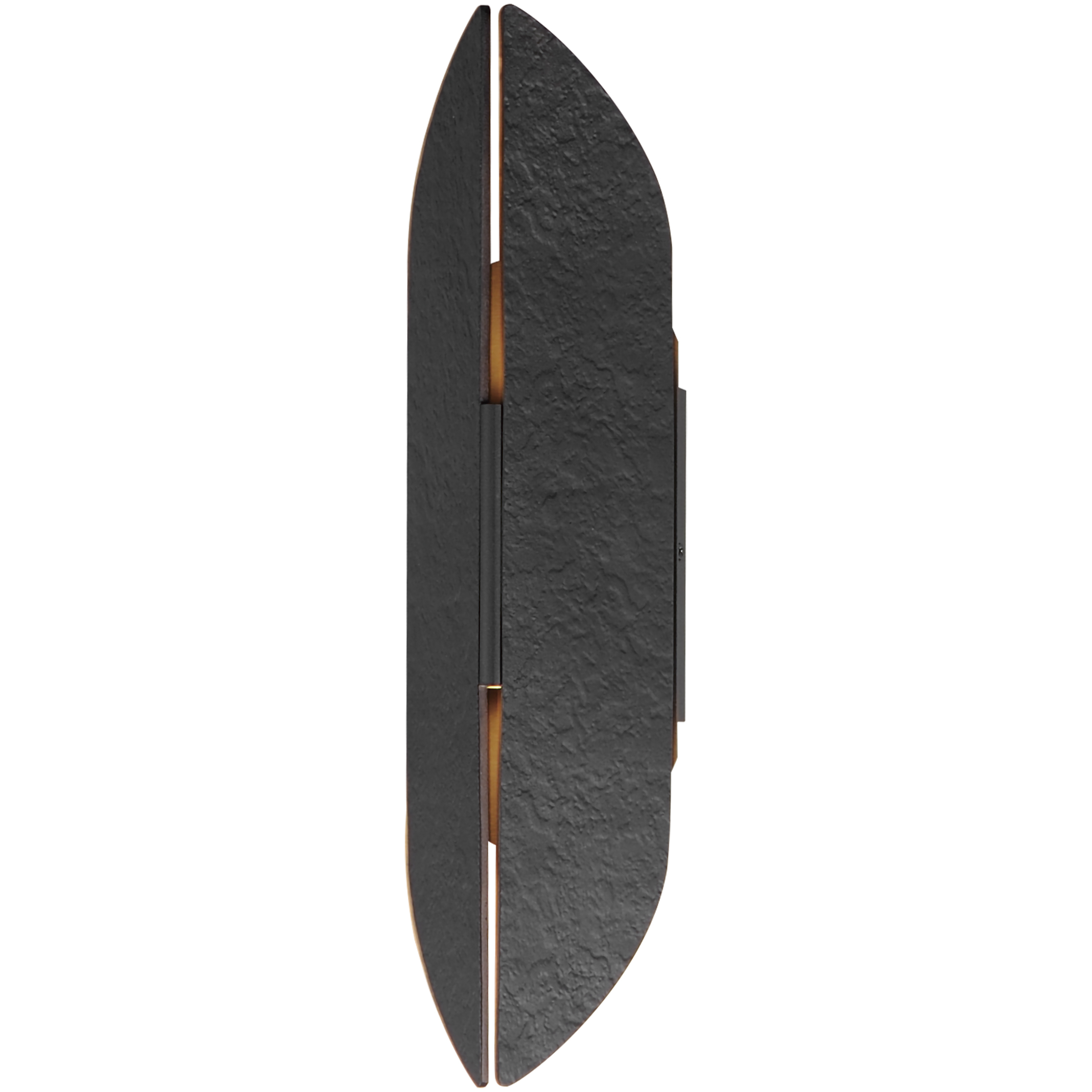 Tectonic LED 18 inch Black and Antique Brass Outdoor Wall Mount