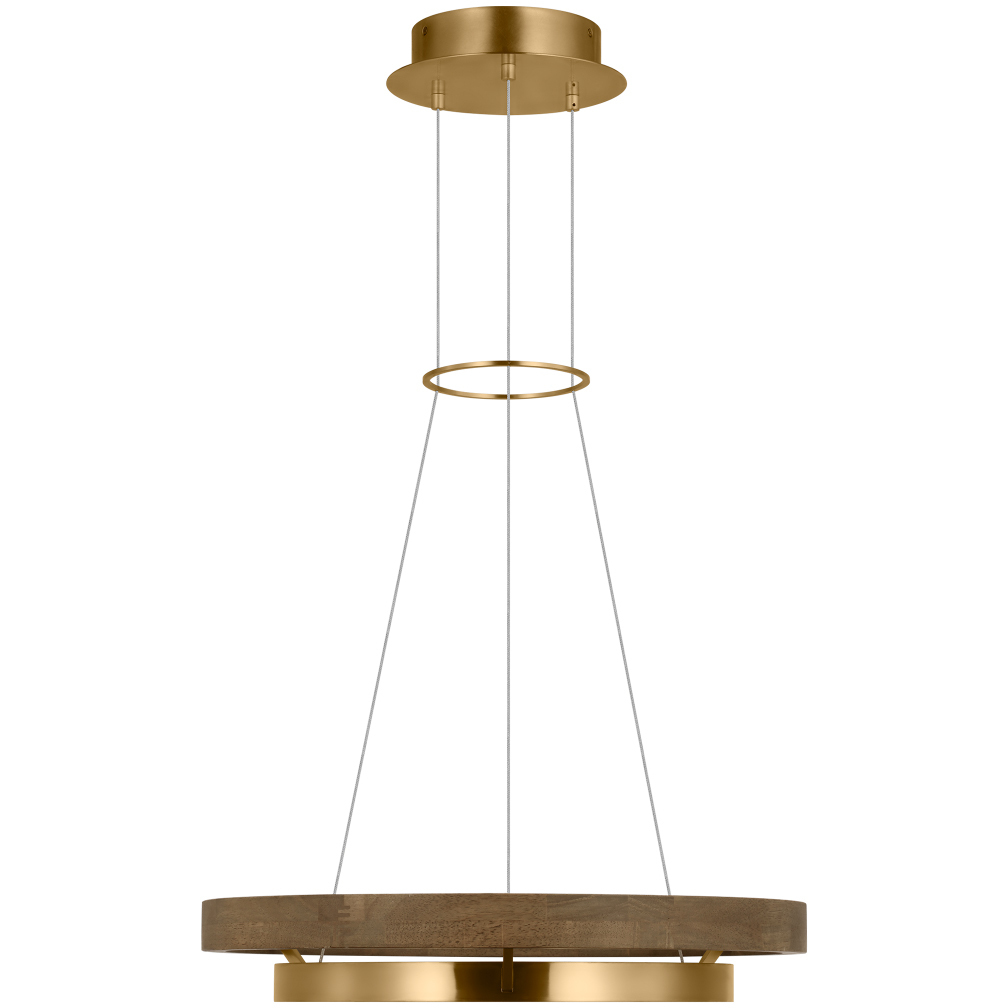 Sean Lavin Grace LED 24 inch Natural Brass/Weathered Oak Chandelier Ceiling Light