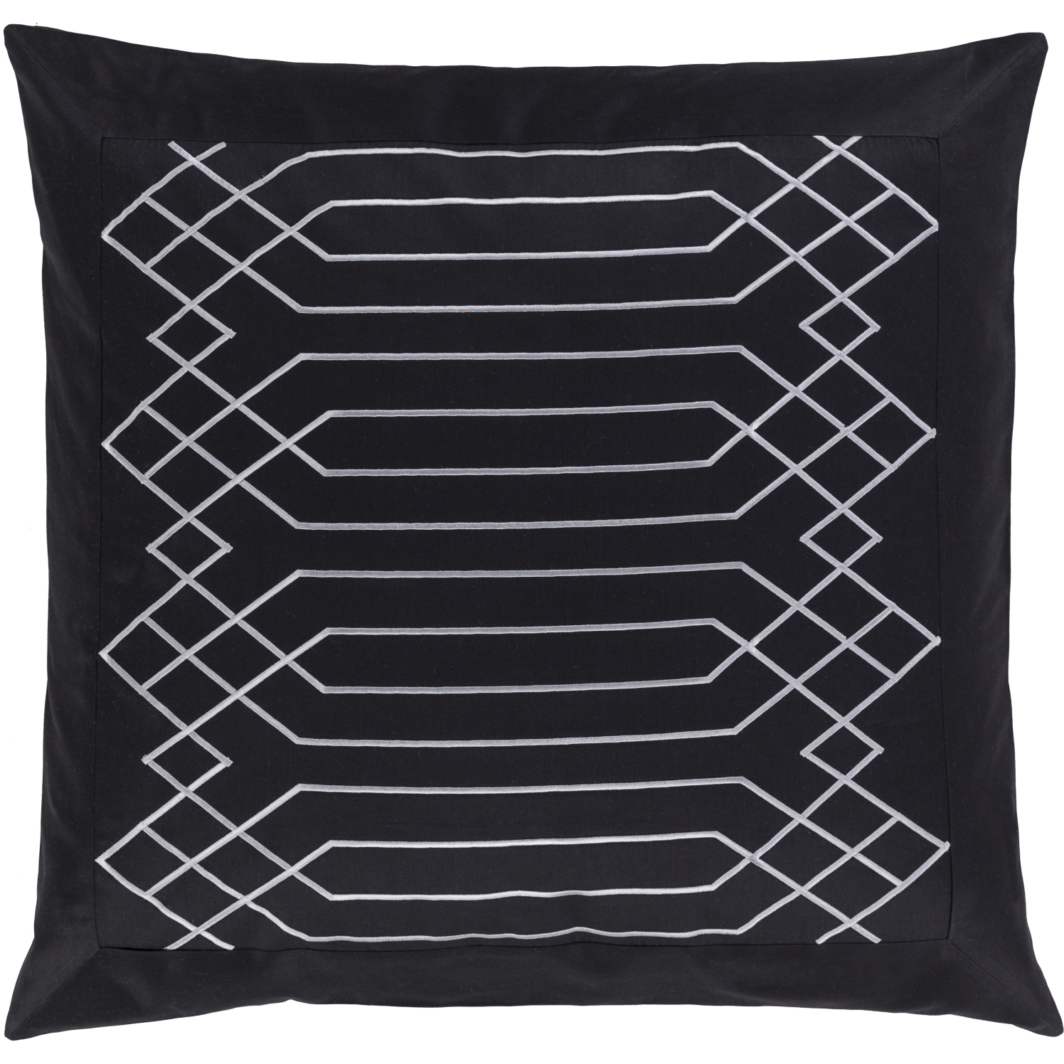 Plaza 26 X 26 inch Black, White Euro Sham
