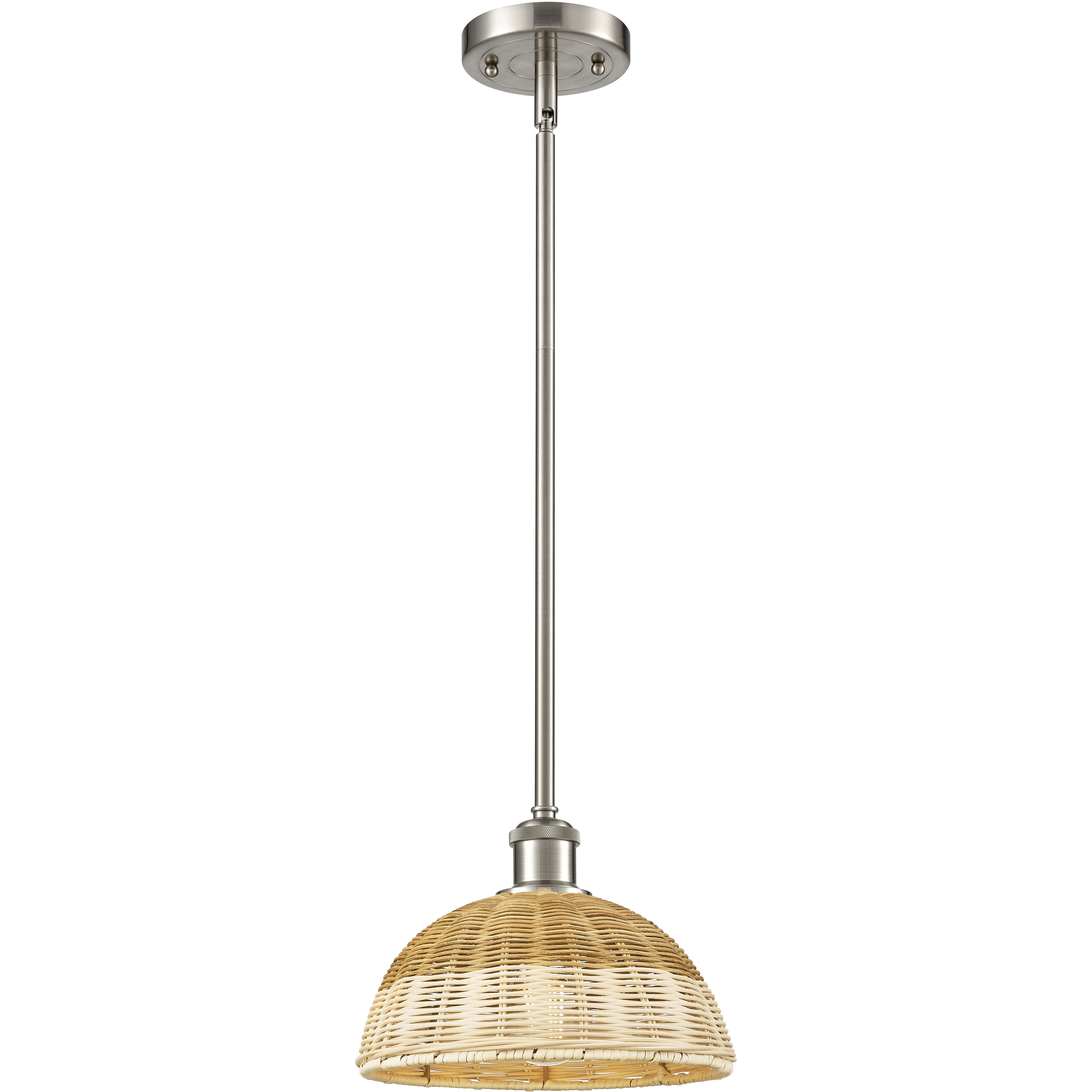 Ballston Bristol Natural II 1 Light 9 inch Brushed Satin Nickel Mini Pendant Ceiling Light