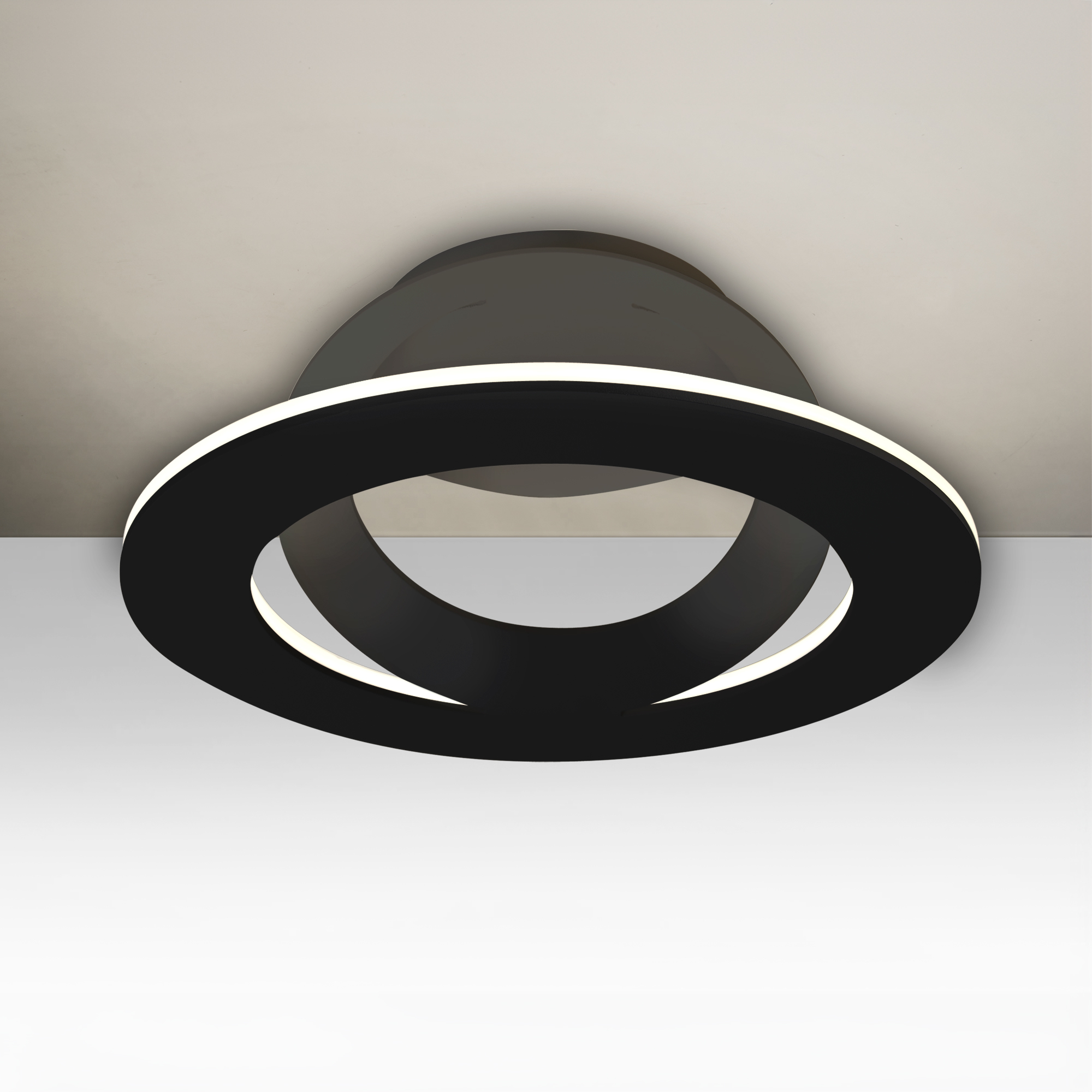 Cue LED 12 inch Black Semi-Flush Mount Ceiling Light