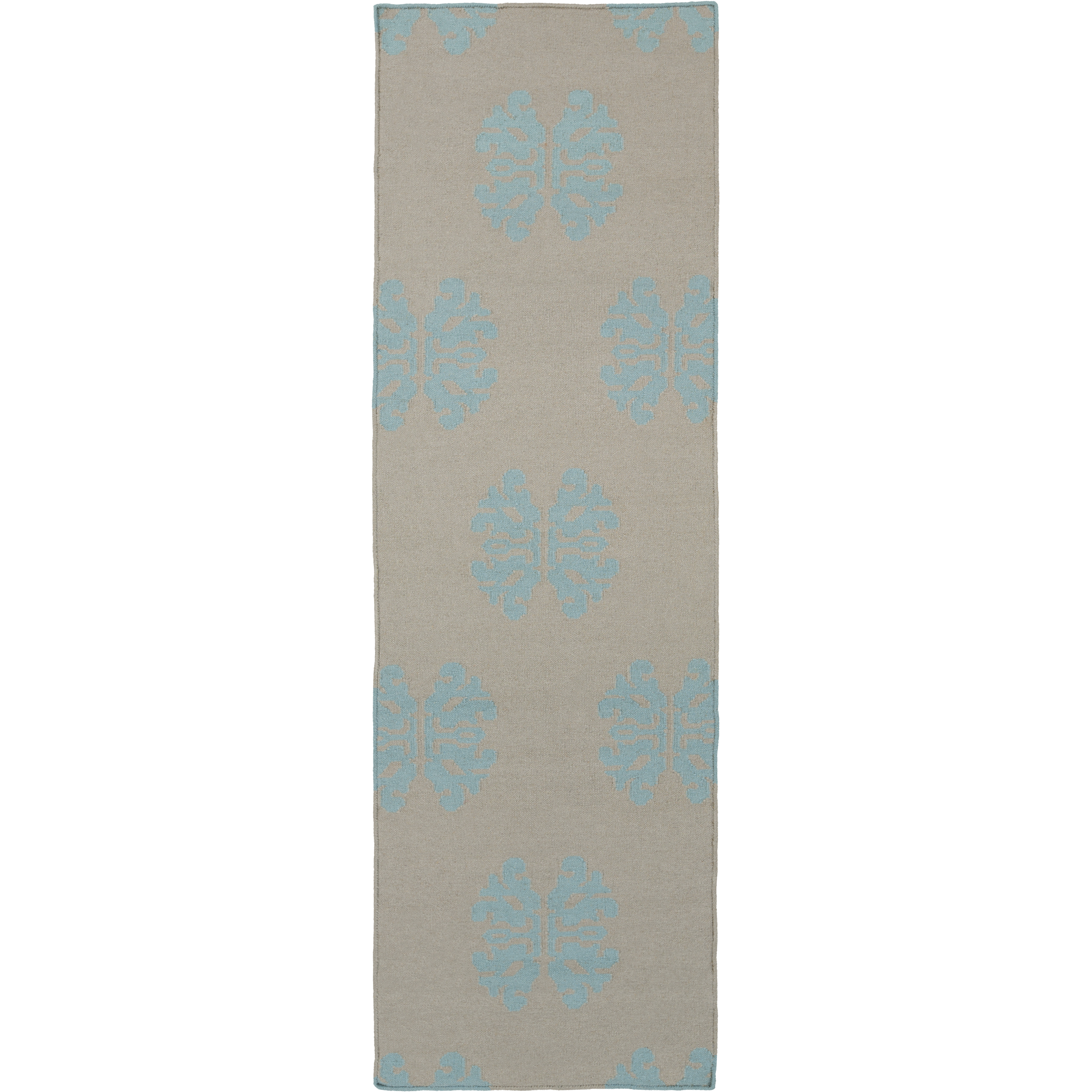 Frontier 96 X 30 inch Aqua, Light Gray Rug