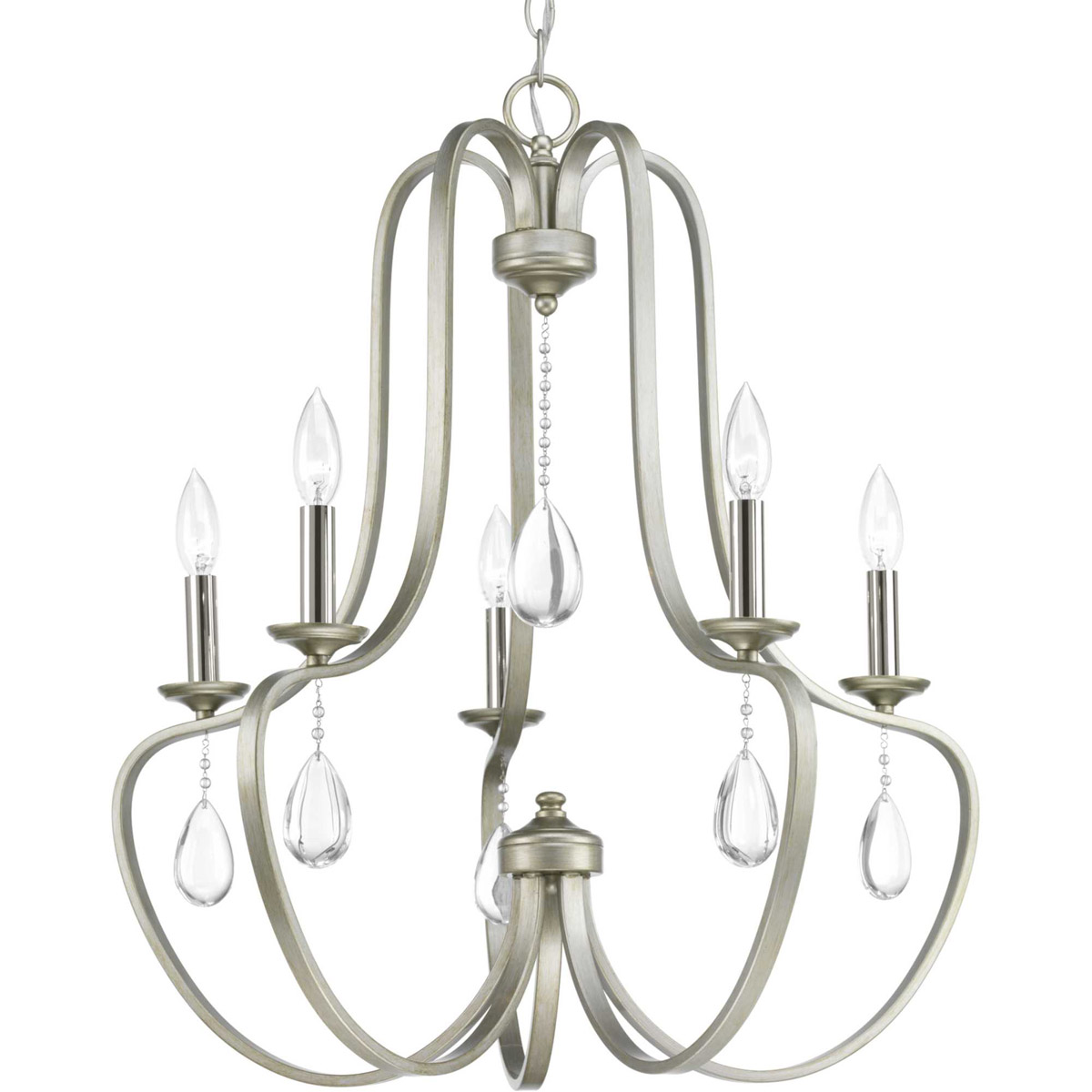 Anjoux 5 Light 24.63 inch Silver Ridge Chandelier Ceiling Light