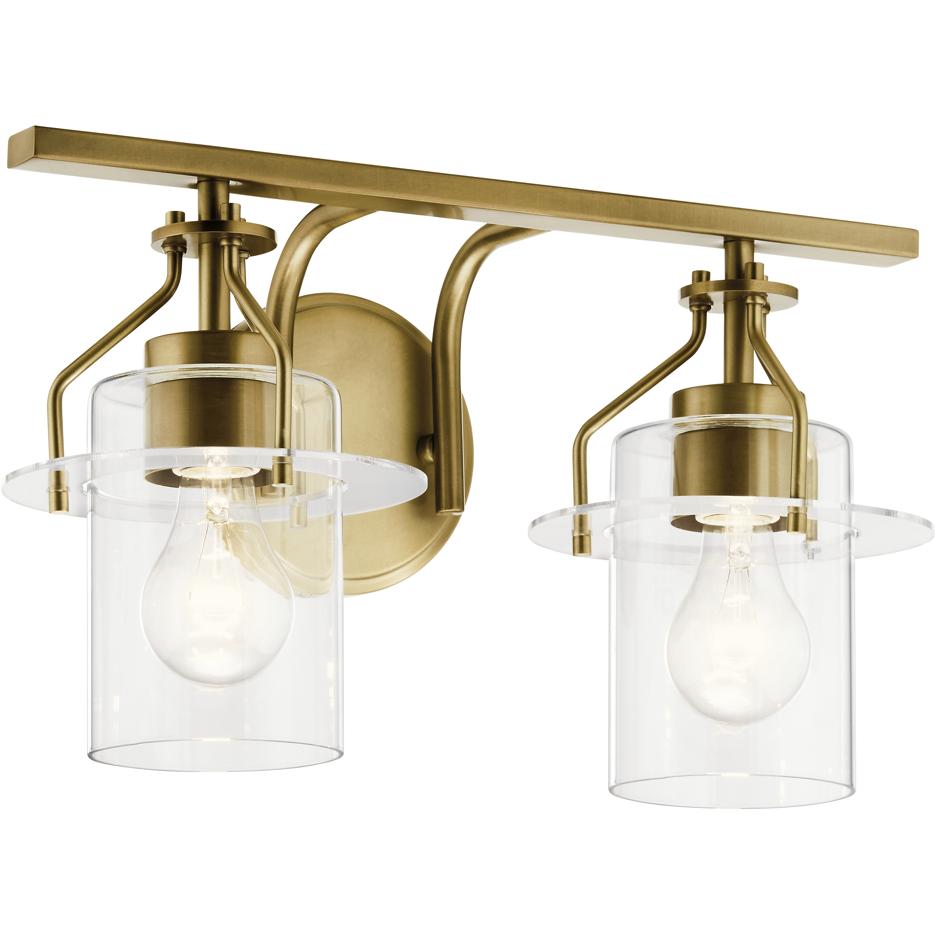 Everett 2 Light 16 inch Brushed Brass Bath Vanity Light Wall Light
