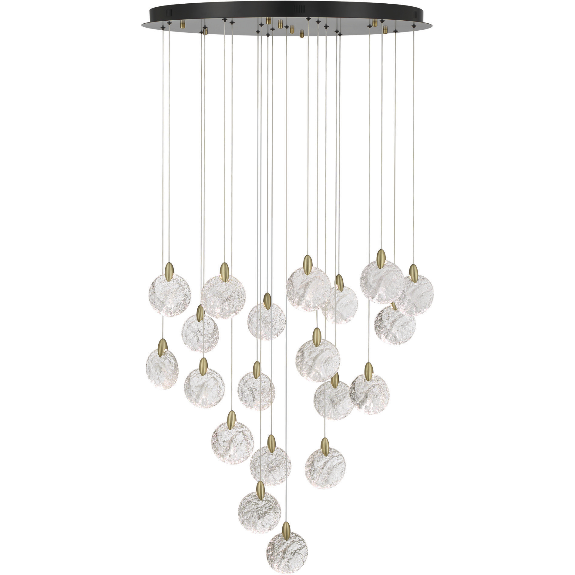 Snowflake LED 31.5 inch Matte Black and Satin Brass Chandelier Ceiling Light