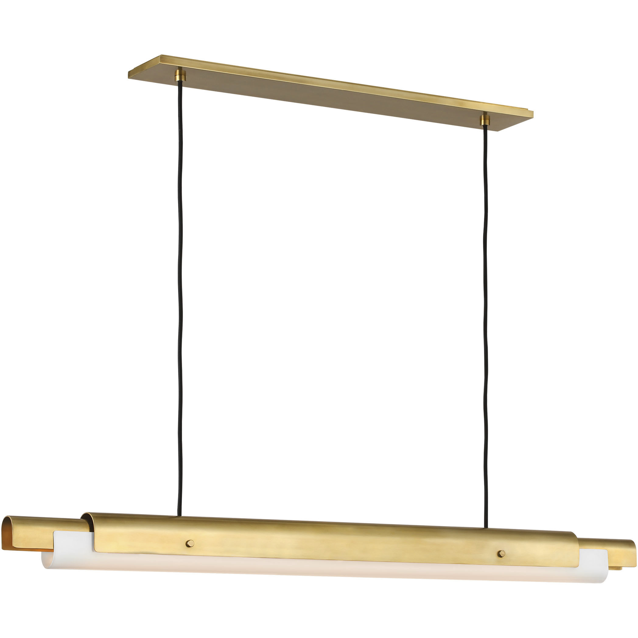 Avroko Ambrose LED 54 inch Hand Rubbed Antique Brass Linear Chandelier Ceiling Light