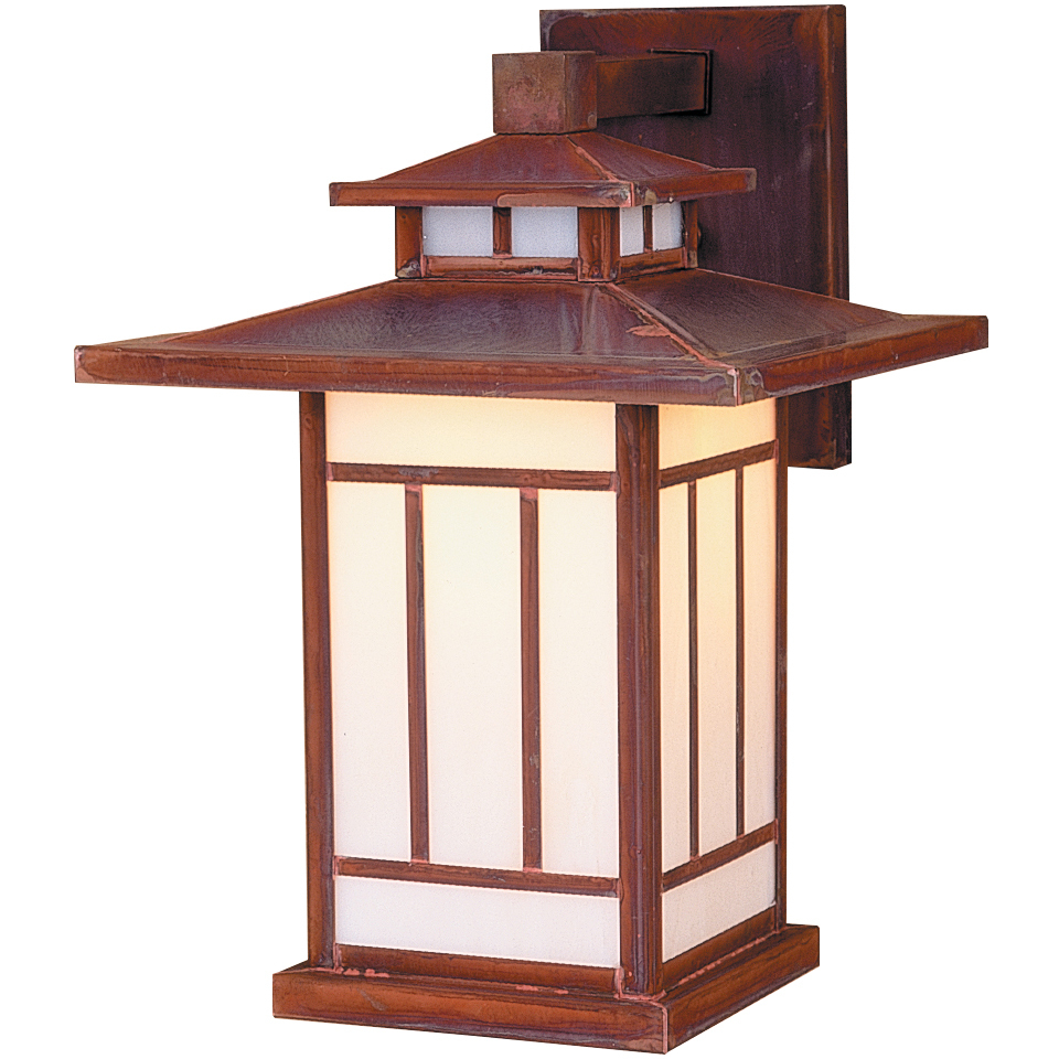 Kennebec 1 Light 13.5 inch Raw Copper Outdoor Wall Mount in Gold White Iridescent