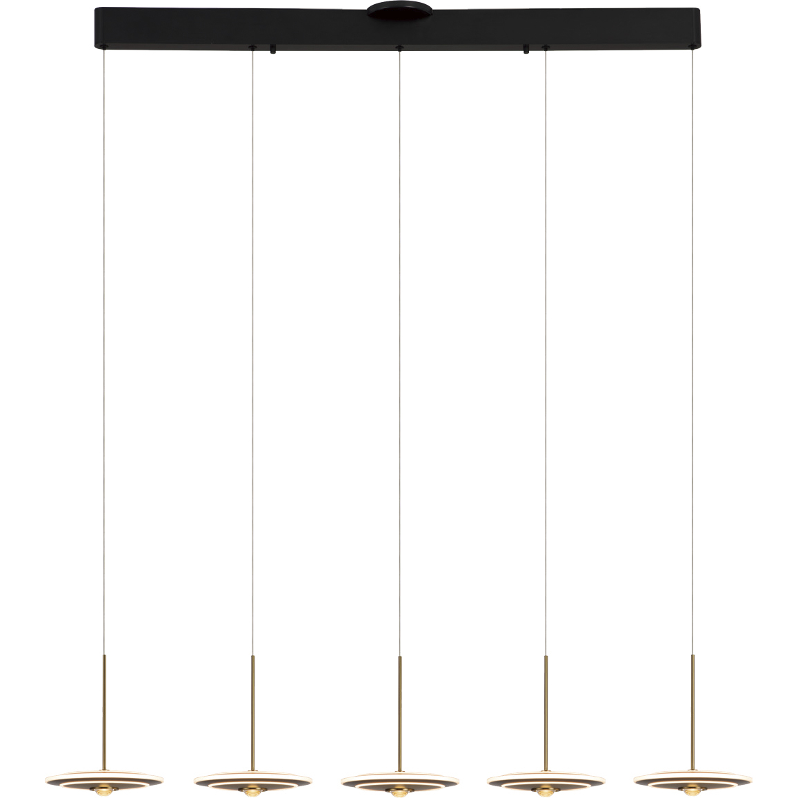 Uranas LED 7.9 inch Satin Dark Gray and Antique Brass Multi-Pendant Ceiling Light