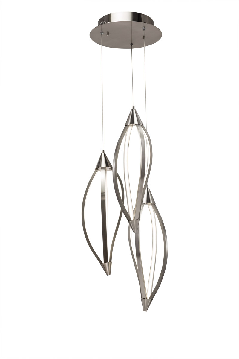 Meridian LED 28.75 inch Brushed Nickel Cluster Pendant Ceiling Light