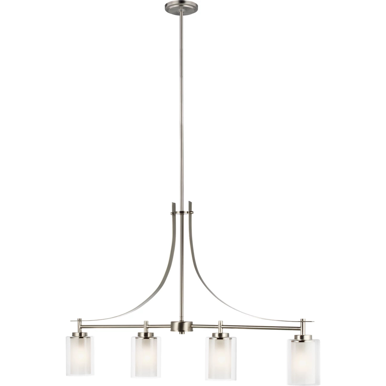 Elmwood Park 4 Light 40 inch Brushed Nickel Linear Chandelier Ceiling Light