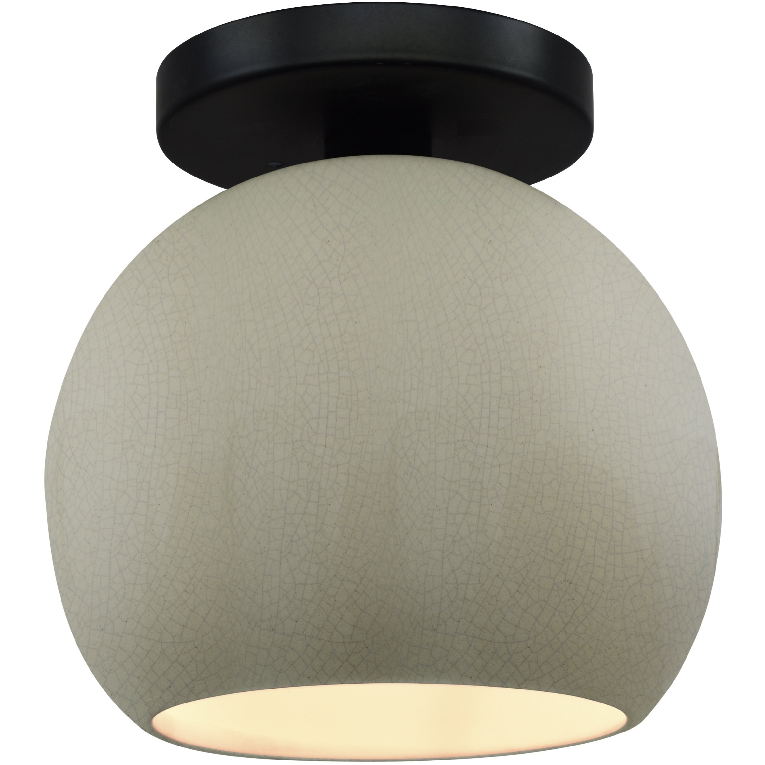 Radiance LED 10 inch Celadon Green Crackle and Matte Black Semi Flush Ceiling Light