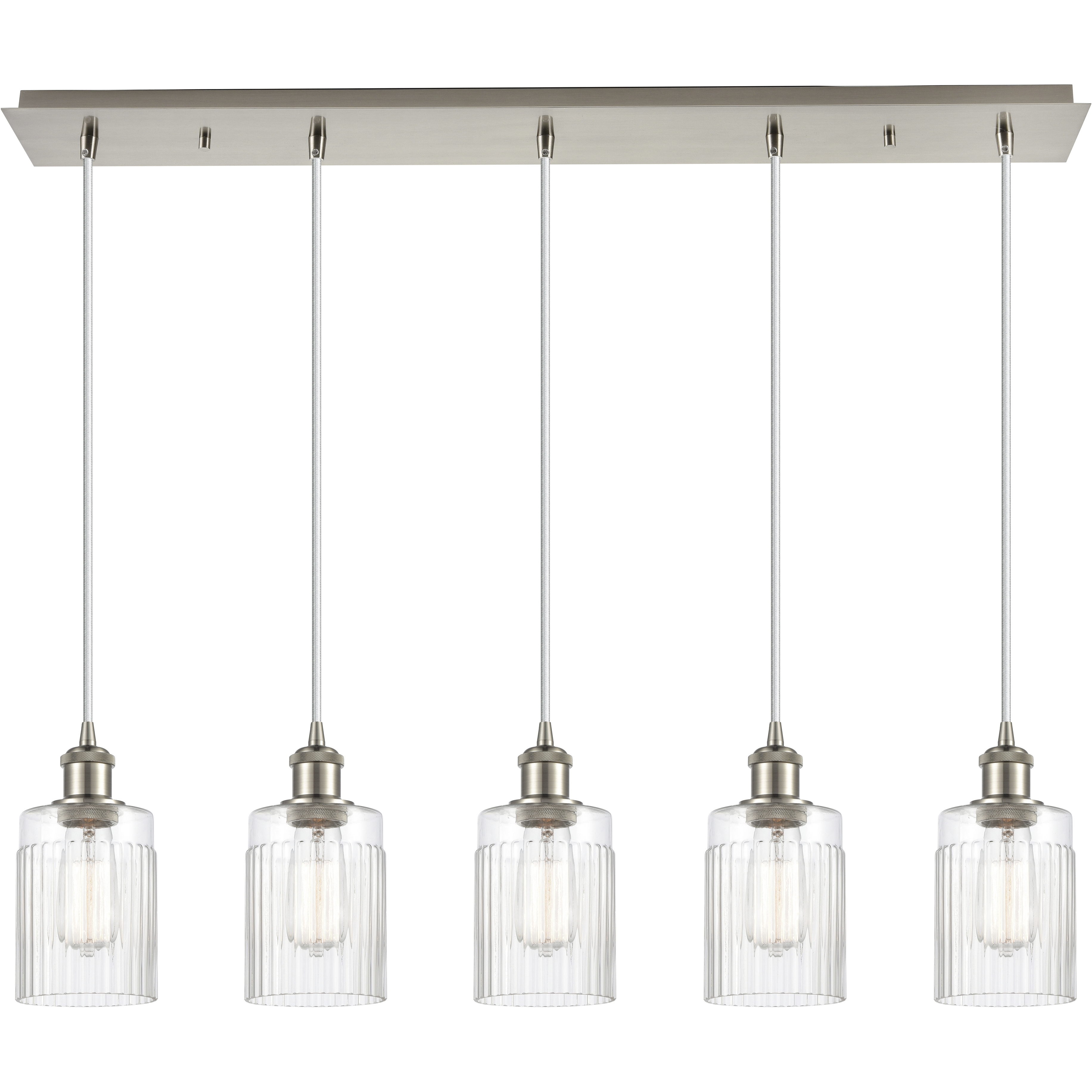 Ballston Hadley 5 Light 36 inch Brushed Satin Nickel Linear Pendant Ceiling Light