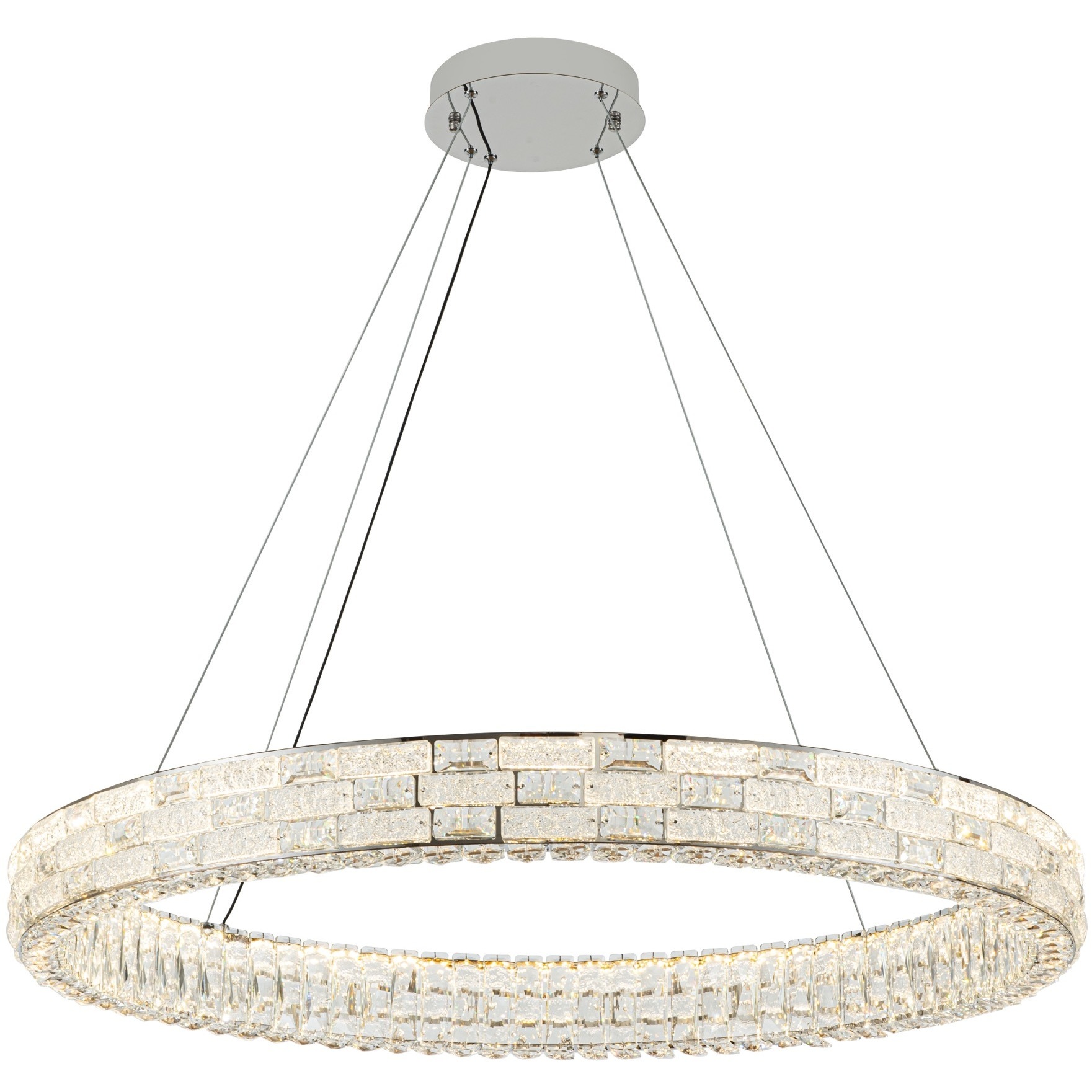 Elegance LED 39.37 inch Polished Nickel Chandelier Ceiling Light