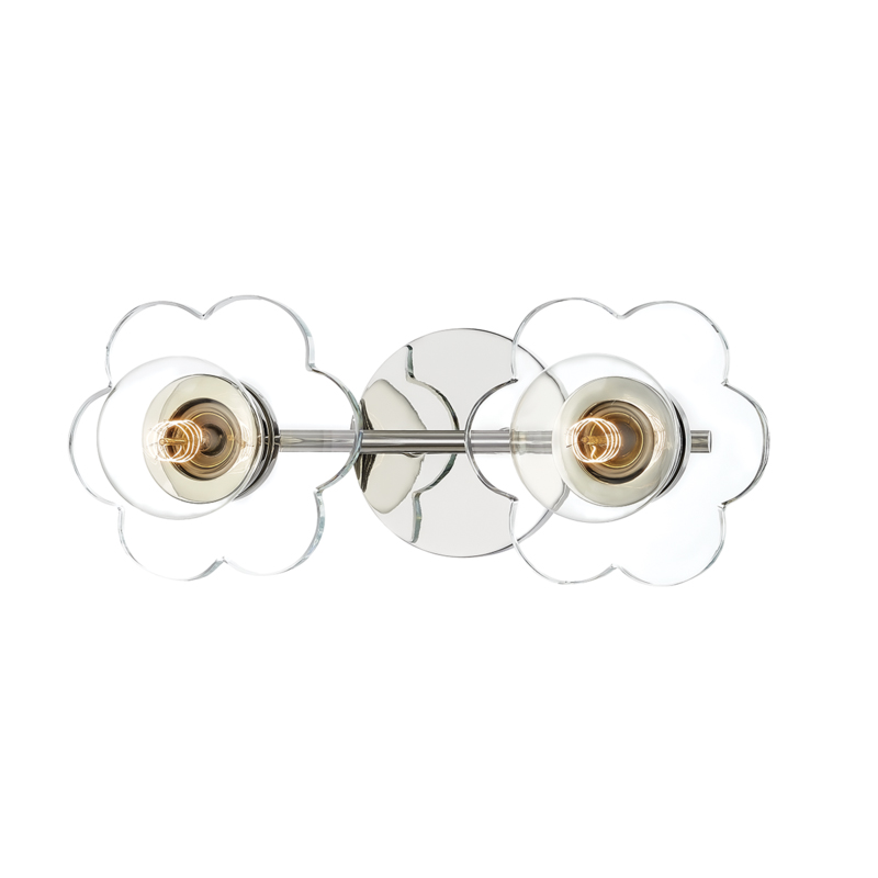 Alexa 2 Light 14.25 inch Polished Nickel Bath Vanity Wall Light
