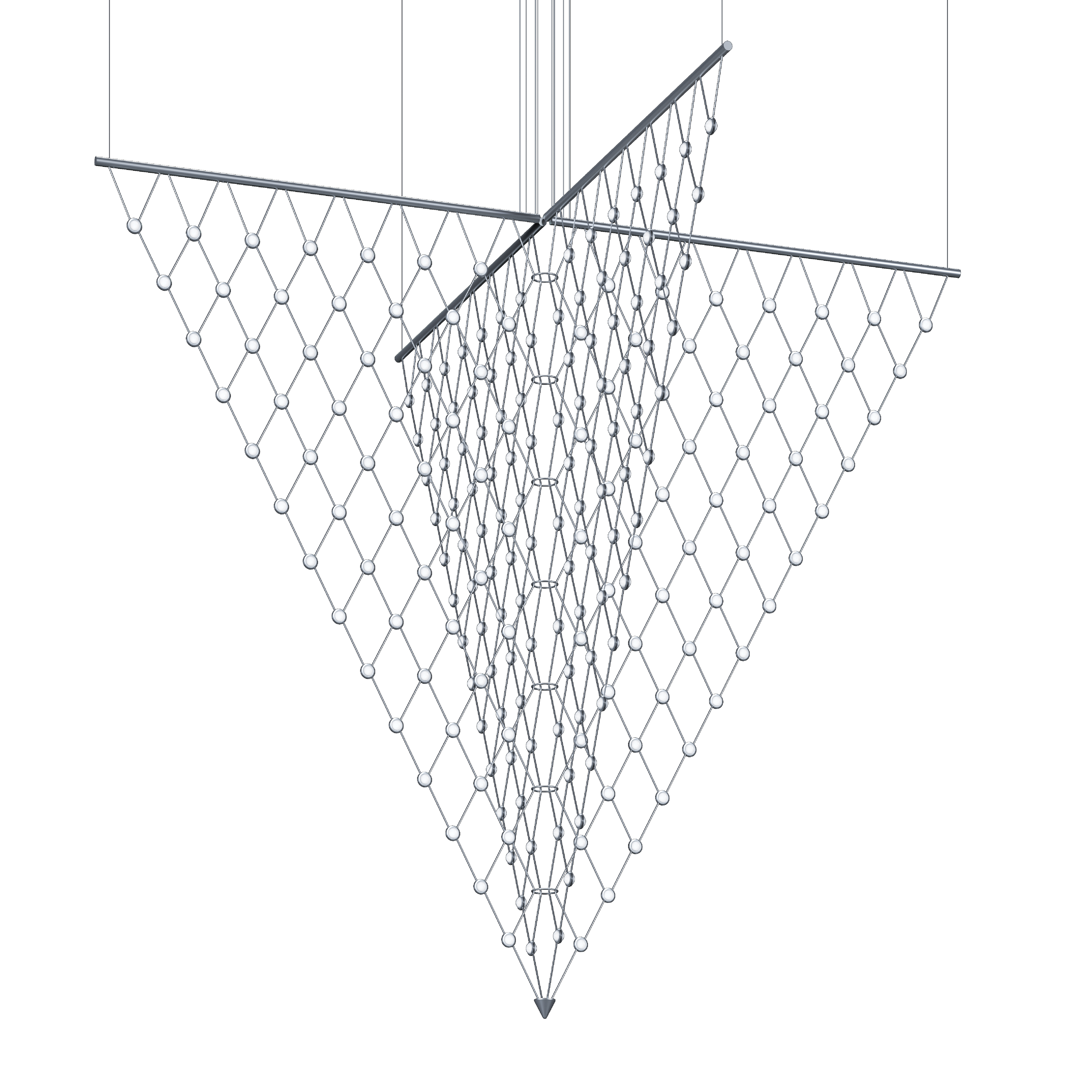 Constellation Galaxy Matrix LED 109.25 inch Bright Satin Aluminum Pendant Ceiling Light
