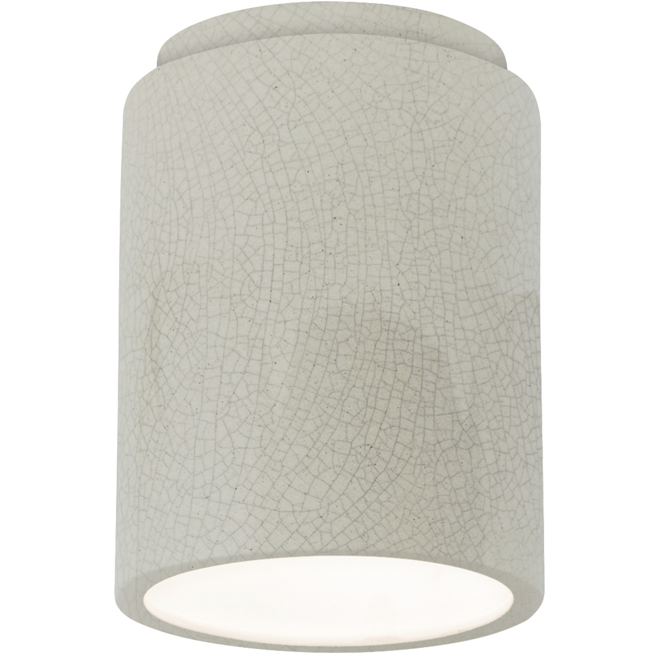 Radiance Cylinder LED 6.5 inch White Crackle Outdoor Flush-Mount