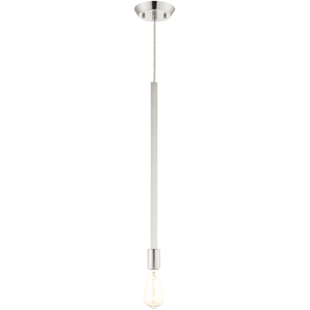 Prague 1 Light 5.13 inch Brushed Nickel Pendant Ceiling Light