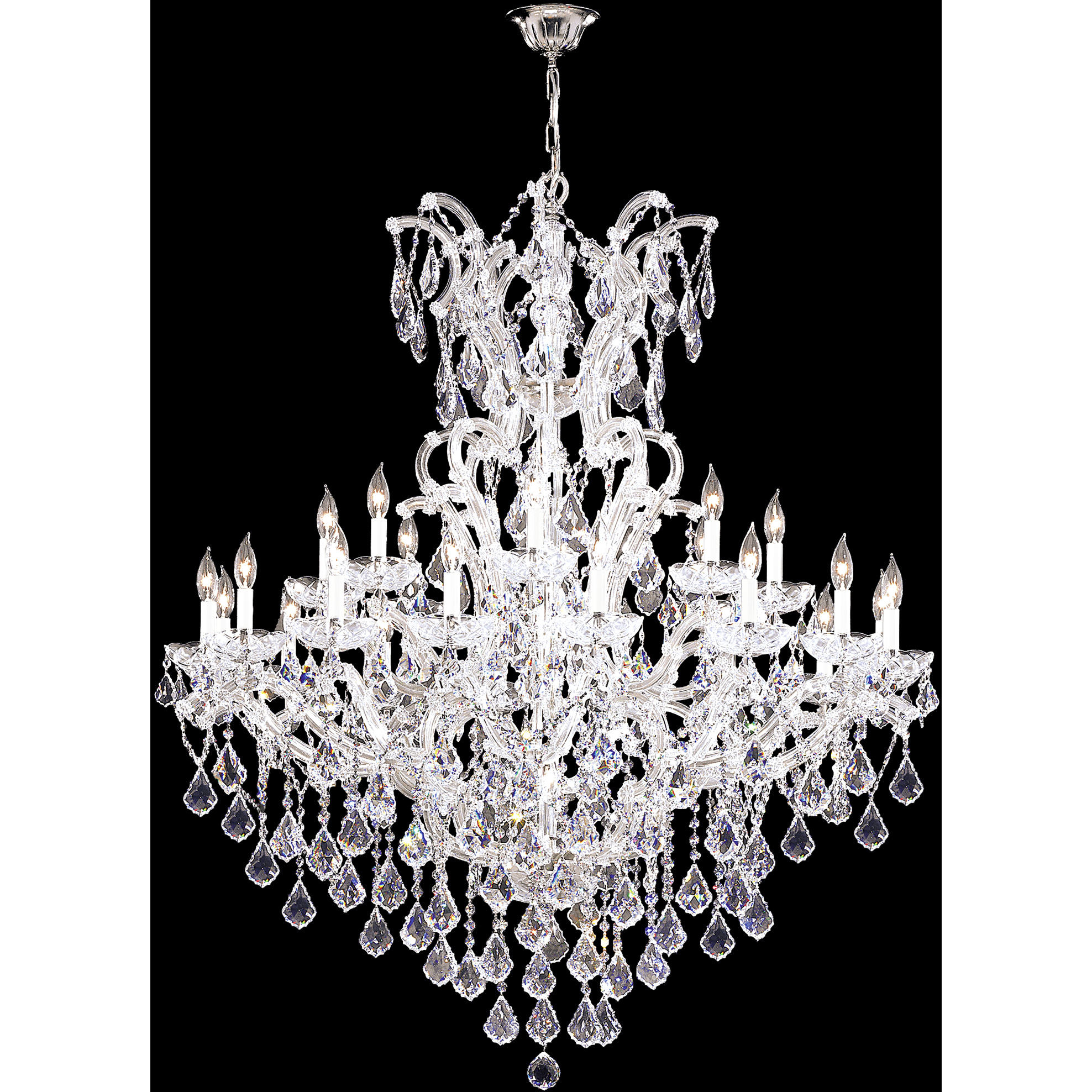 Maria Theresa 24 Light 46 inch Silver Entry Chandelier Ceiling Light, Large