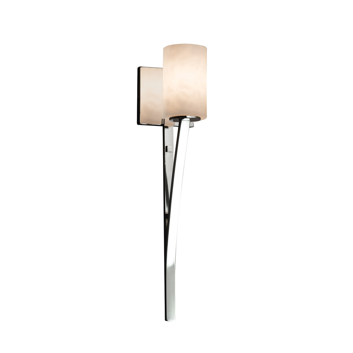 Clouds Wall Sconce Wall Light in 700 Lm LED, Polished Chrome, Cylinder with Flat Rim