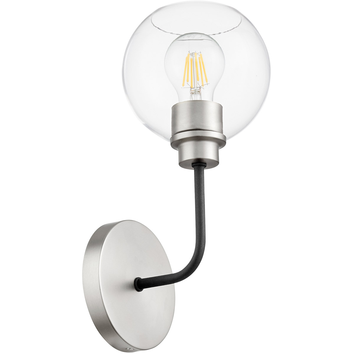 Clarion 1 Light 6 inch Noir and Satin Nickel Wall Mount Wall Light