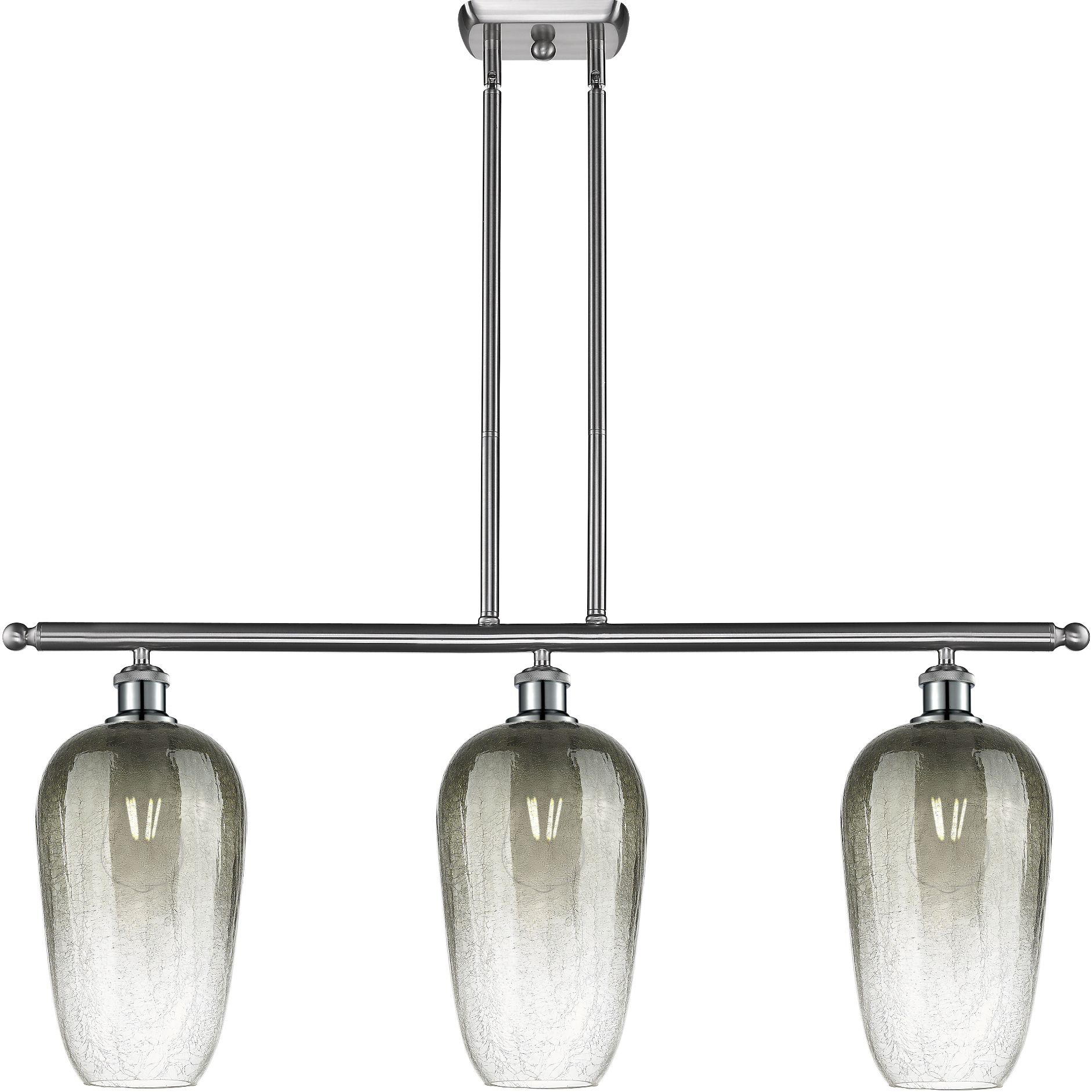 Ballston Brookhaven Flute Island Light Ceiling Light in Brushed Satin Nickel, Slate Glass